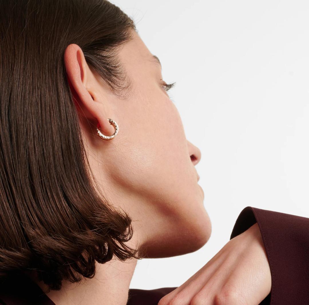 BULGARI B.Zero1 earrings in rose gold and diamonds en venta 2