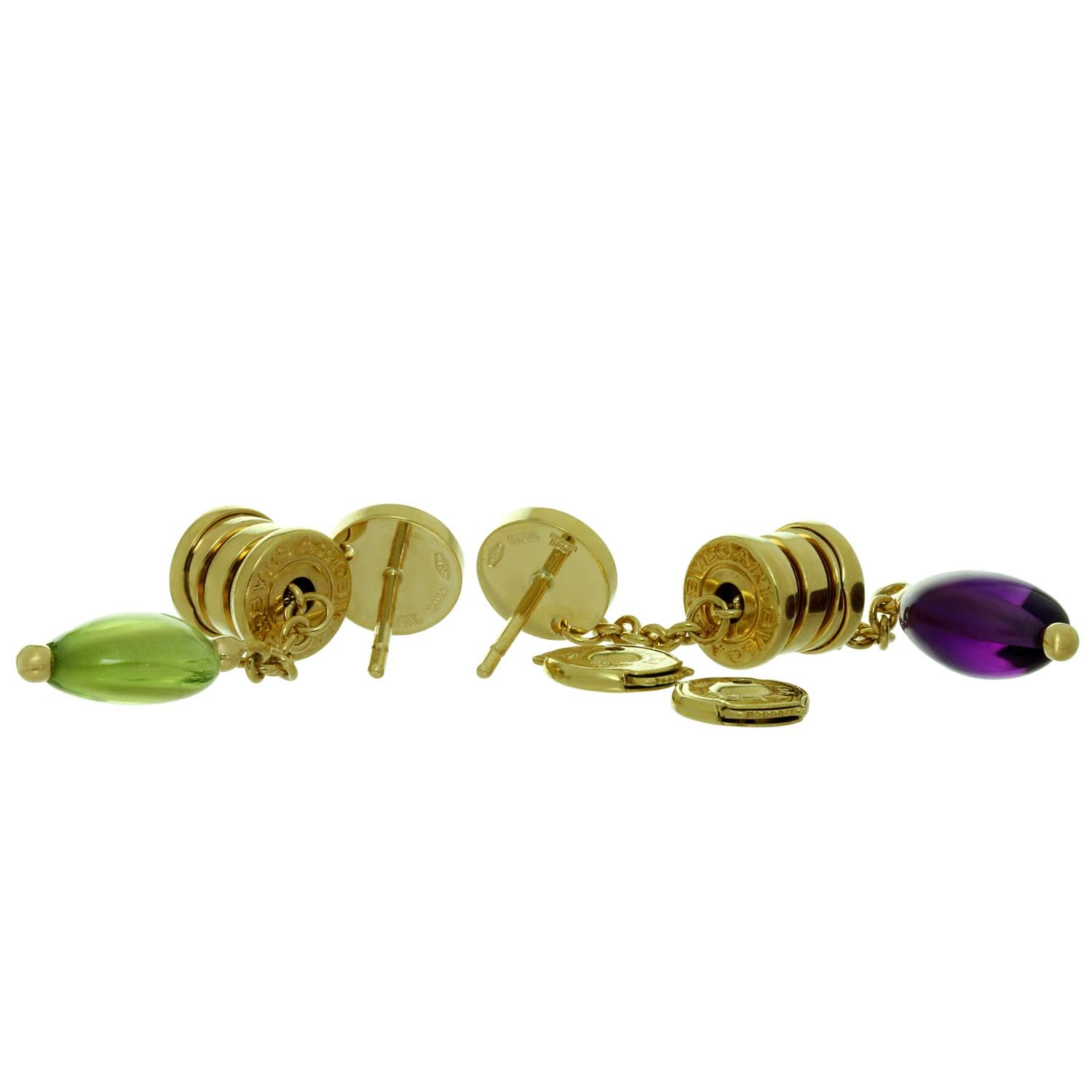 Bulgari B.Zero1 Gemstone 18 Karat Yellow Gold Earrings and Necklace Suite 6