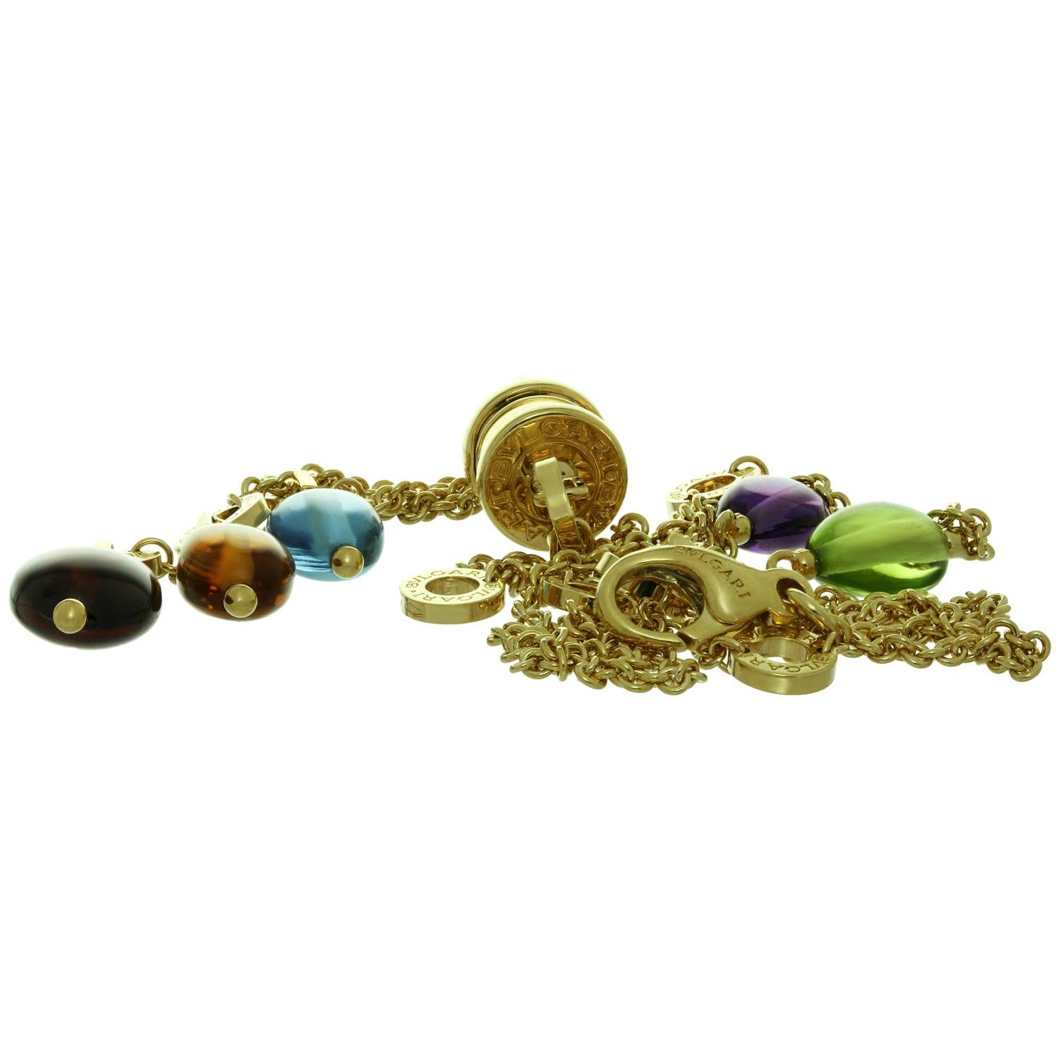 Bulgari B.Zero1 Gemstone 18 Karat Yellow Gold Earrings and Necklace Suite 5