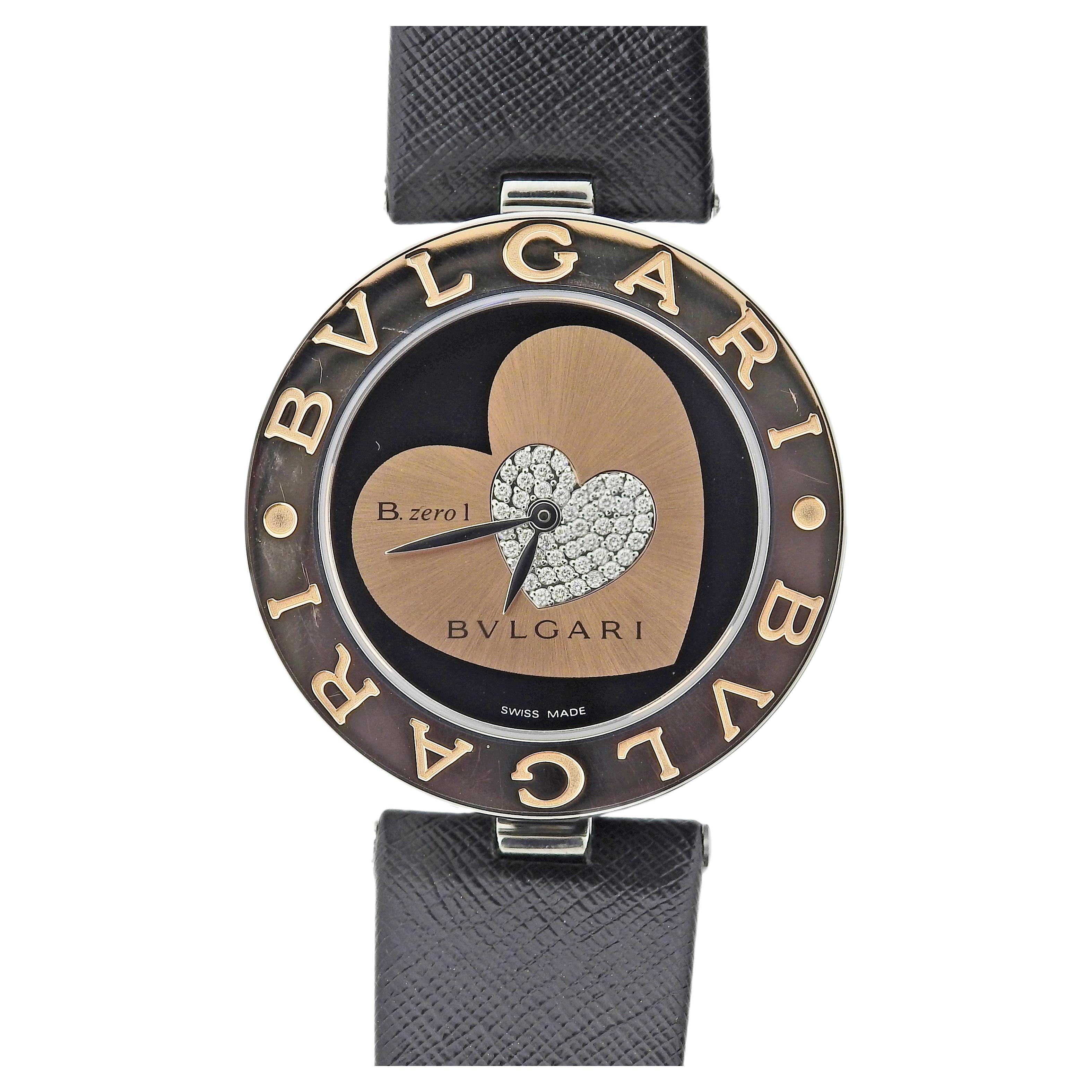 Bulgari B.Zero1 Gold Diamond Quartz Watch BZ P 35 S For Sale