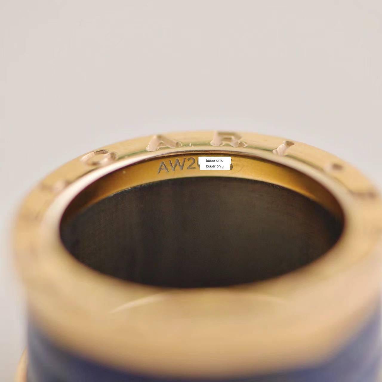 Bulgari B.Zero1 large Lapis Lazuli Rose Gold Ring Size 54 For Sale 1