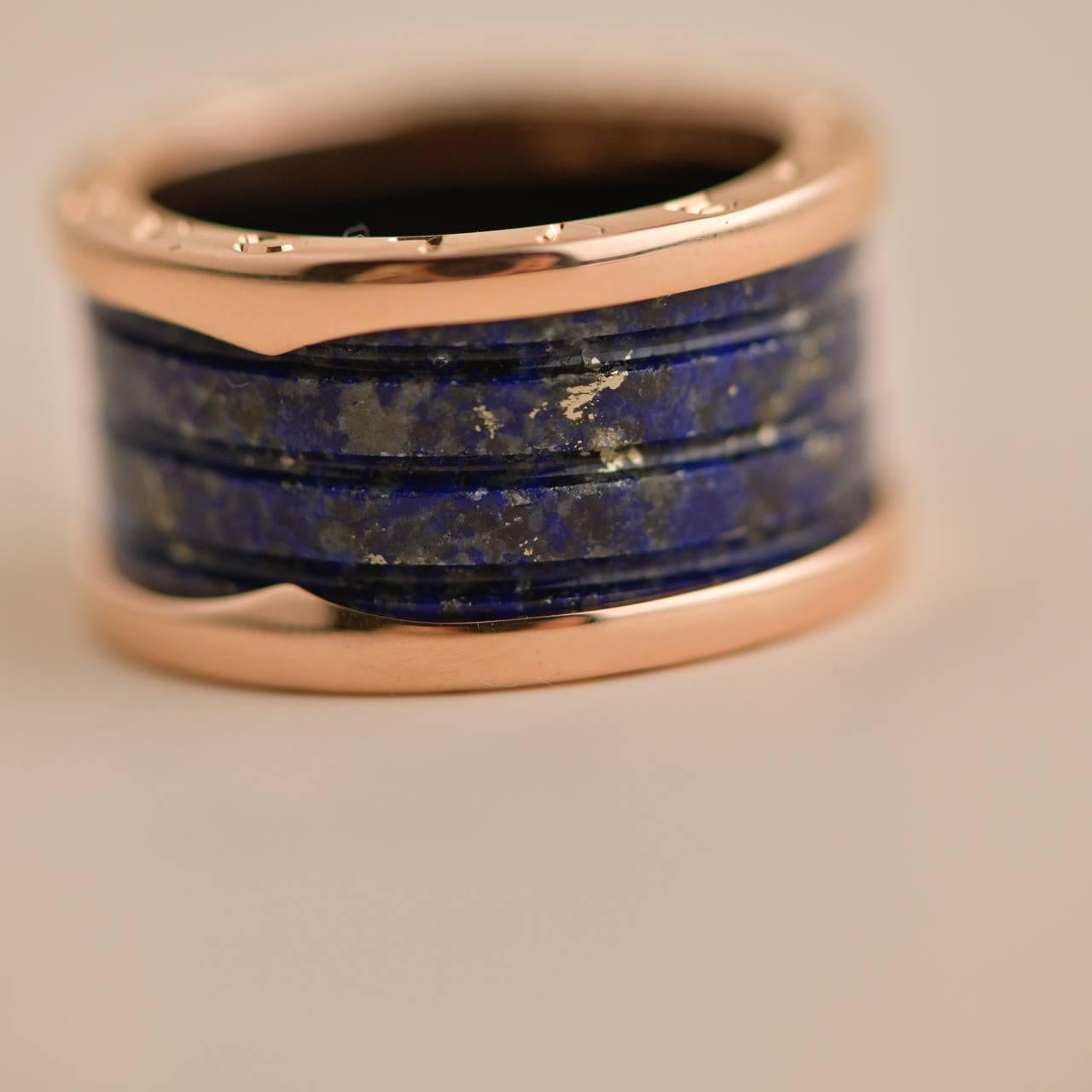 SKU	AT-2215
Model	B.Zero1
Serial Number	A8****
Metal	18k Rose Gold
Stones	Lapis Lazuli
Weight	7.2 g
Ring Size	55 (UK: M / US: 6 1/2)
Condition	Excellent
__________________________________

If you are interested in any of our previously sold pieces,