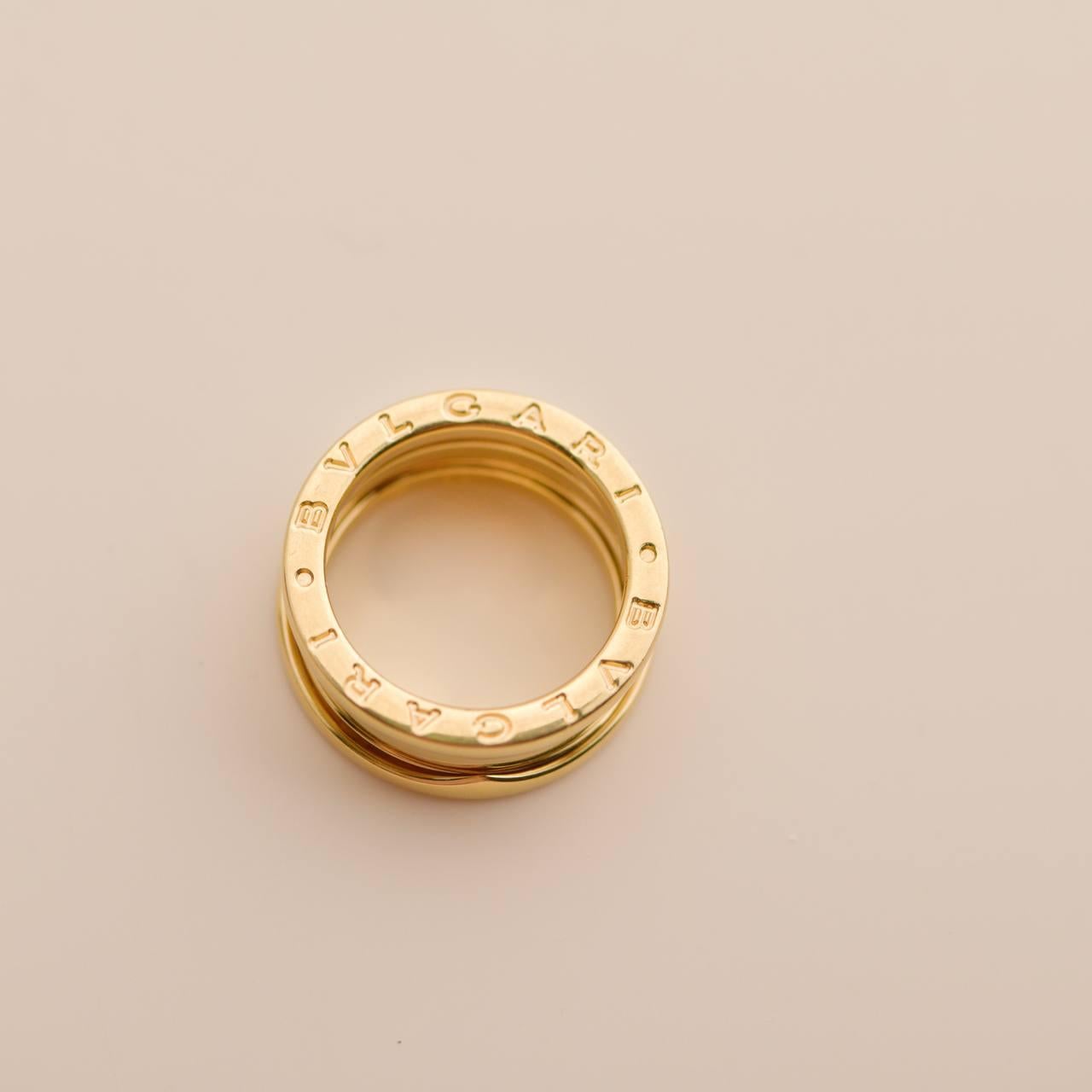 Uncut Bulgari B.Zero1 large Yellow Gold Ring Size 53