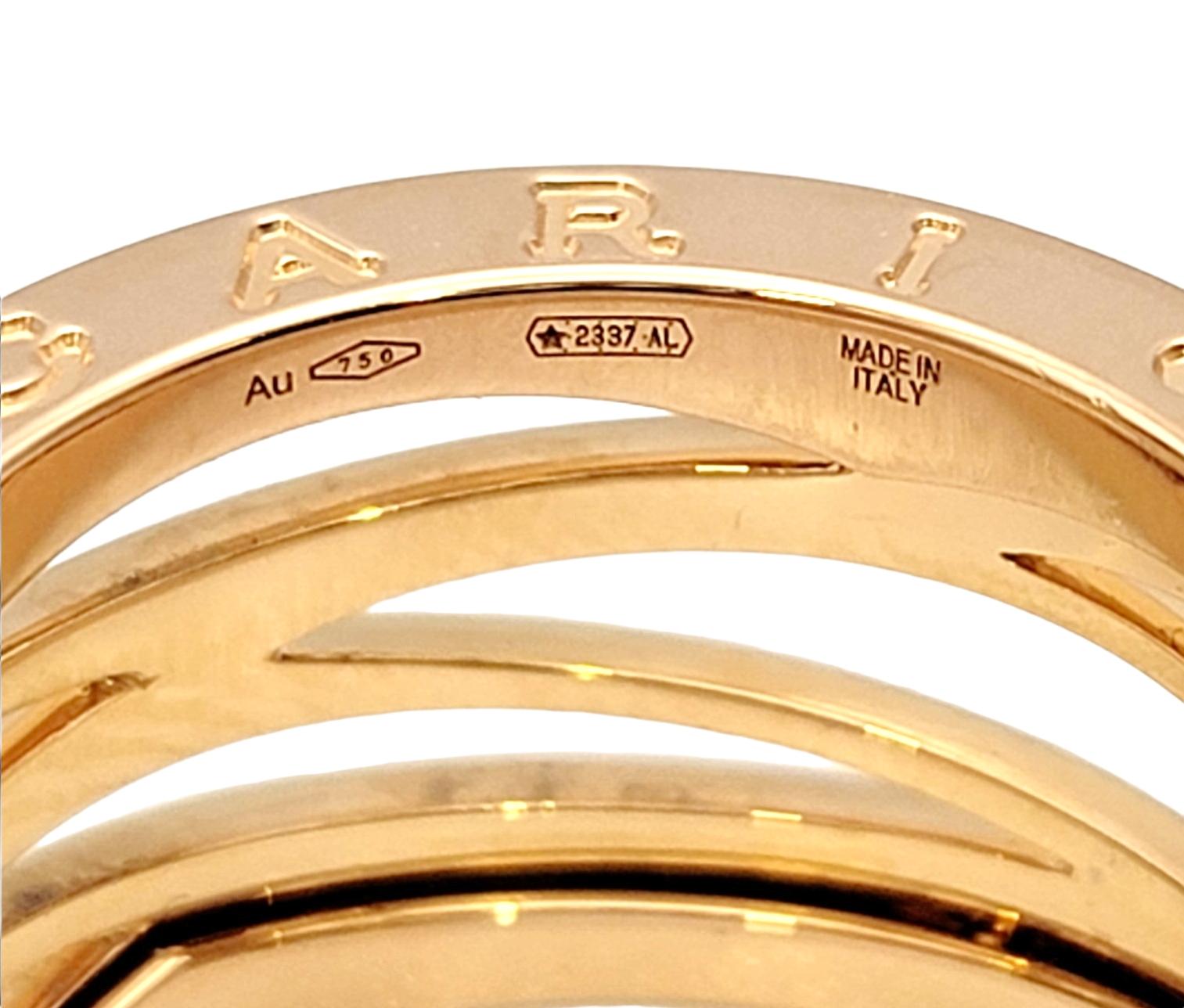 Bulgari B.ZERO1 Logo Etched Multi Row Wide Modern Band Ring 18 Karat Rose Gold 3