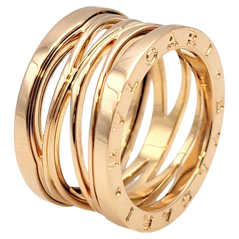 Bulgari B.ZERO1 Logo Etched Multi Row Wide Modern Band Ring 18 Karat Rose  Gold at 1stDibs | bulgari ring gold, gold bulgari ring, b gold ring