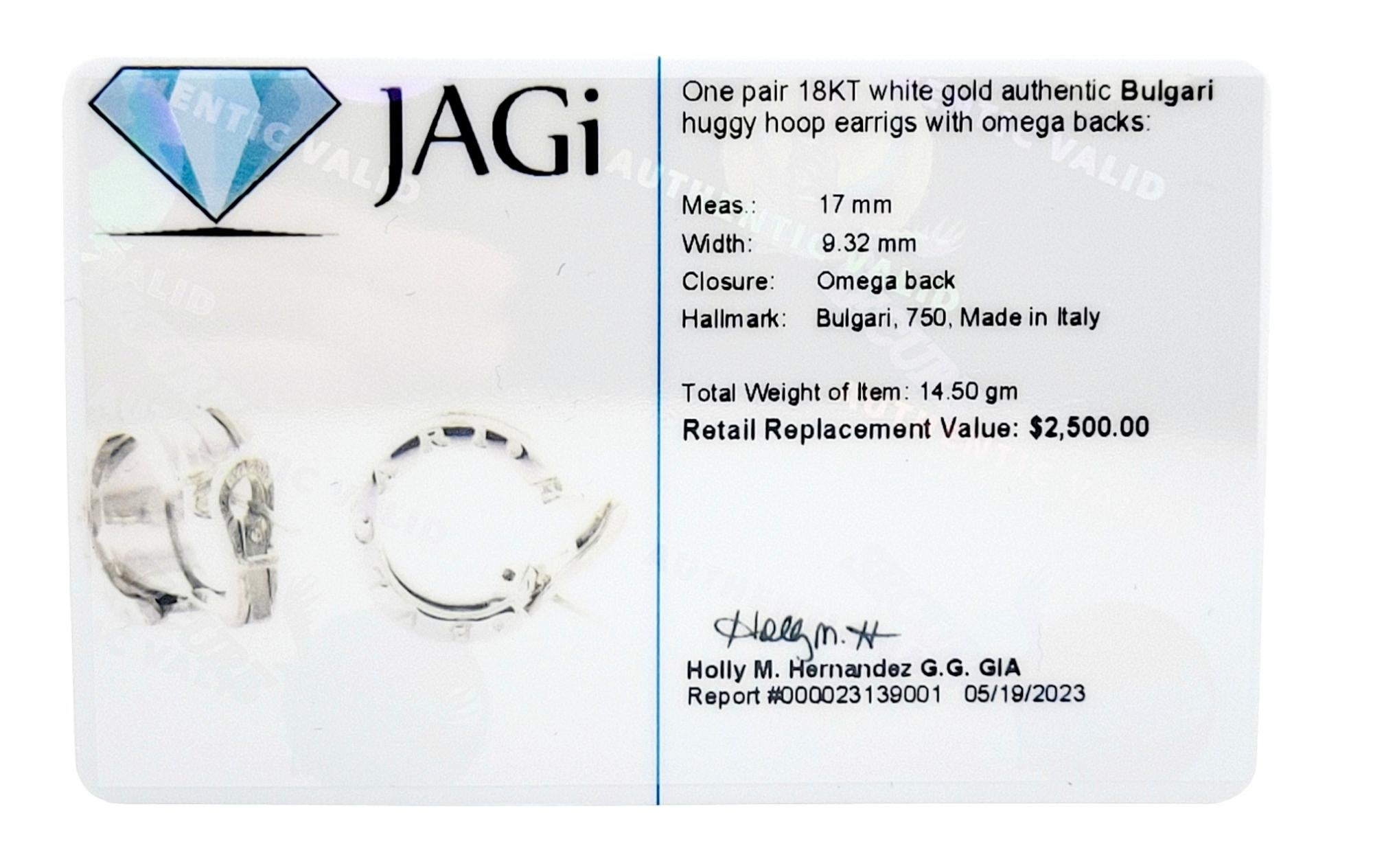 Bulgari B.Zero1 Logo-Ohrringe aus 18 Karat Weißgold mit geätztem Logo 10