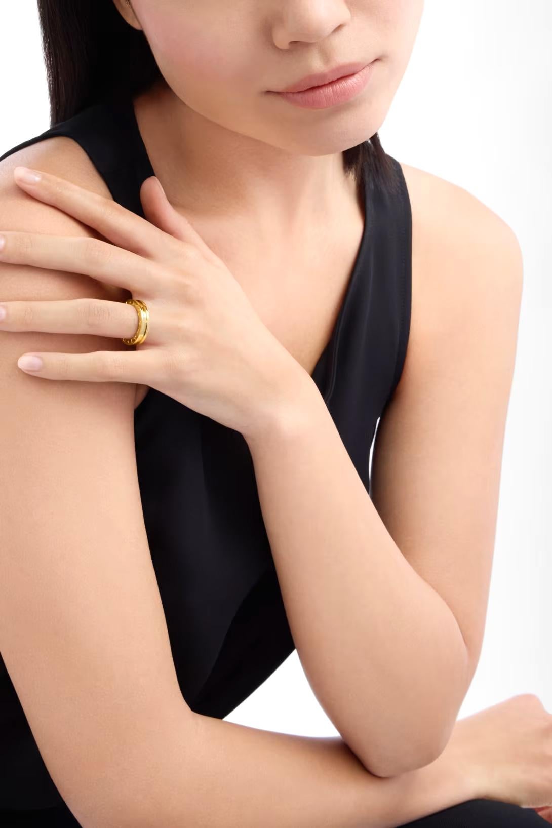 Bulgari B.zero1, bague à un anneau en or jaune massif 18 carats, taille 54 Unisexe en vente