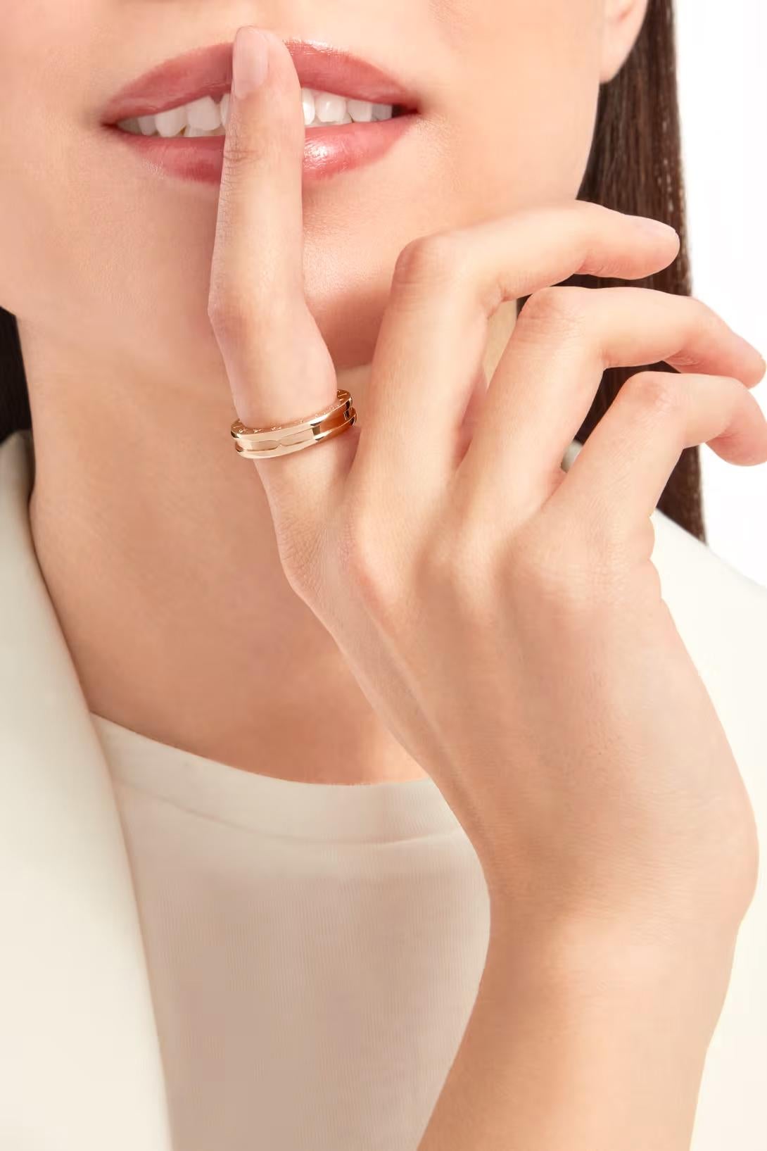 Bulgari B.zero1, bague à un anneau en or rose 18 carats massif, taille 54 en vente 1