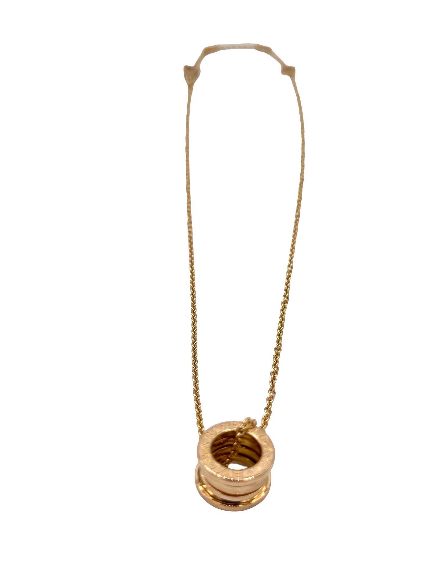 da uomo o donna Bulgari B.zero1 - Collana con ciondolo in oro rosa 18 carati in vendita