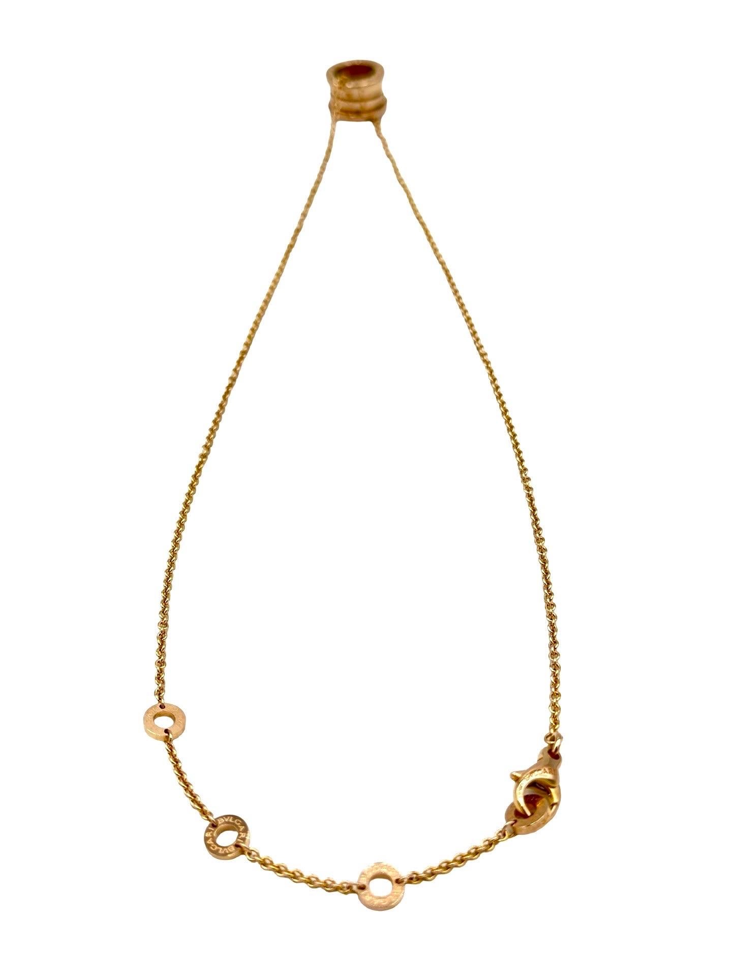Bulgari B.zero1 - Collana con ciondolo in oro rosa 18 carati in vendita 1