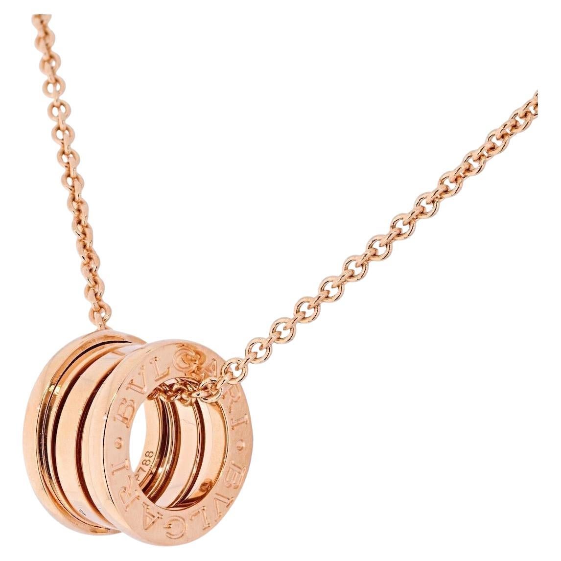 Bulgari B.zero1 - Collana con ciondolo in oro rosa 18 carati in vendita