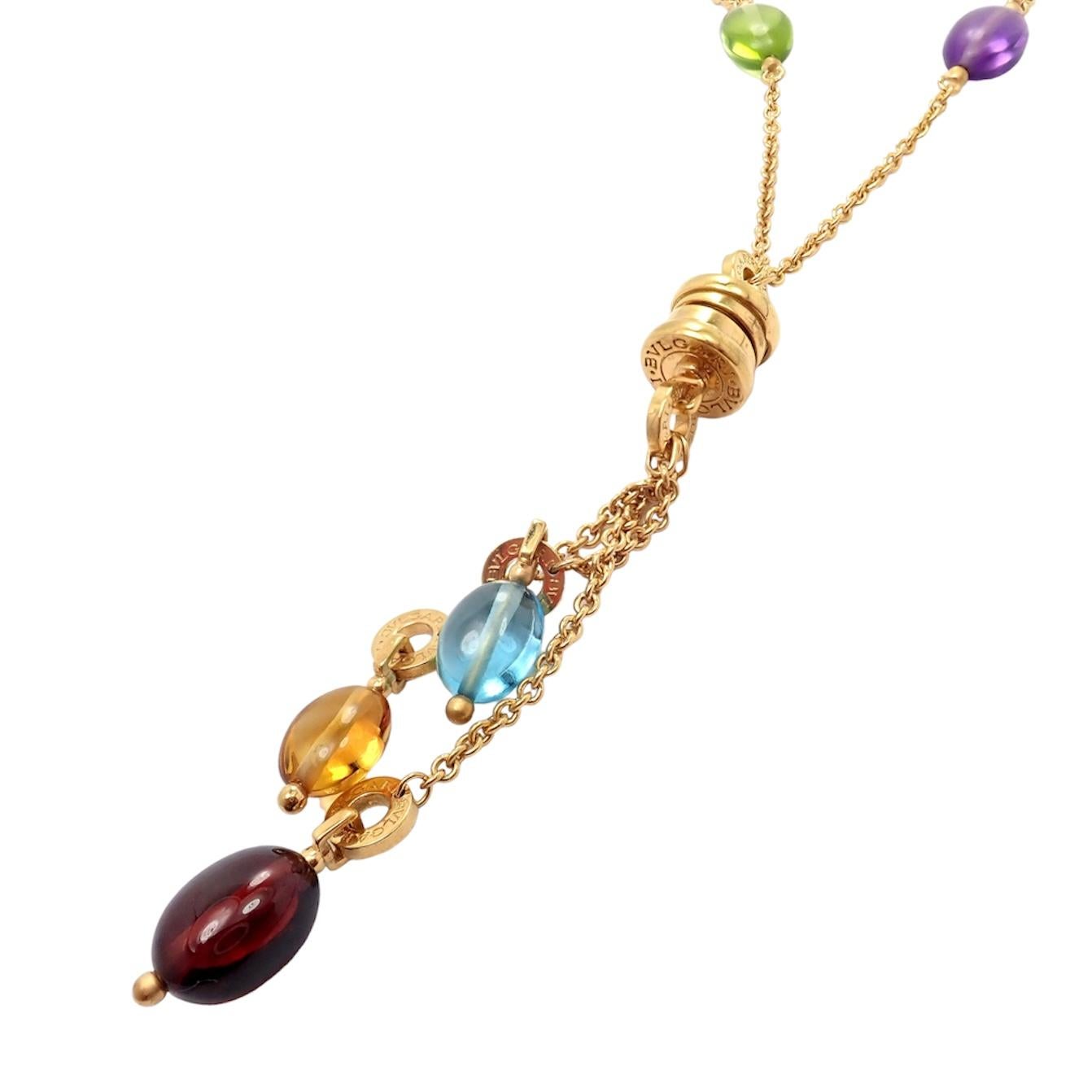 Bulgari B.Zero1 Peridot Amethyst Yellow Gold Pendant Necklace 5