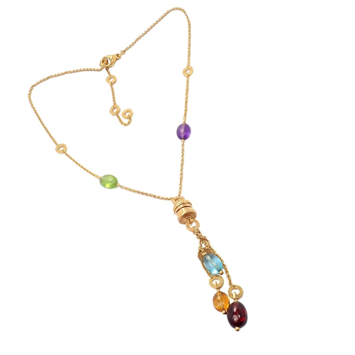 Bulgari B.Zero1 Peridot Amethyst Yellow Gold Pendant Necklace 7
