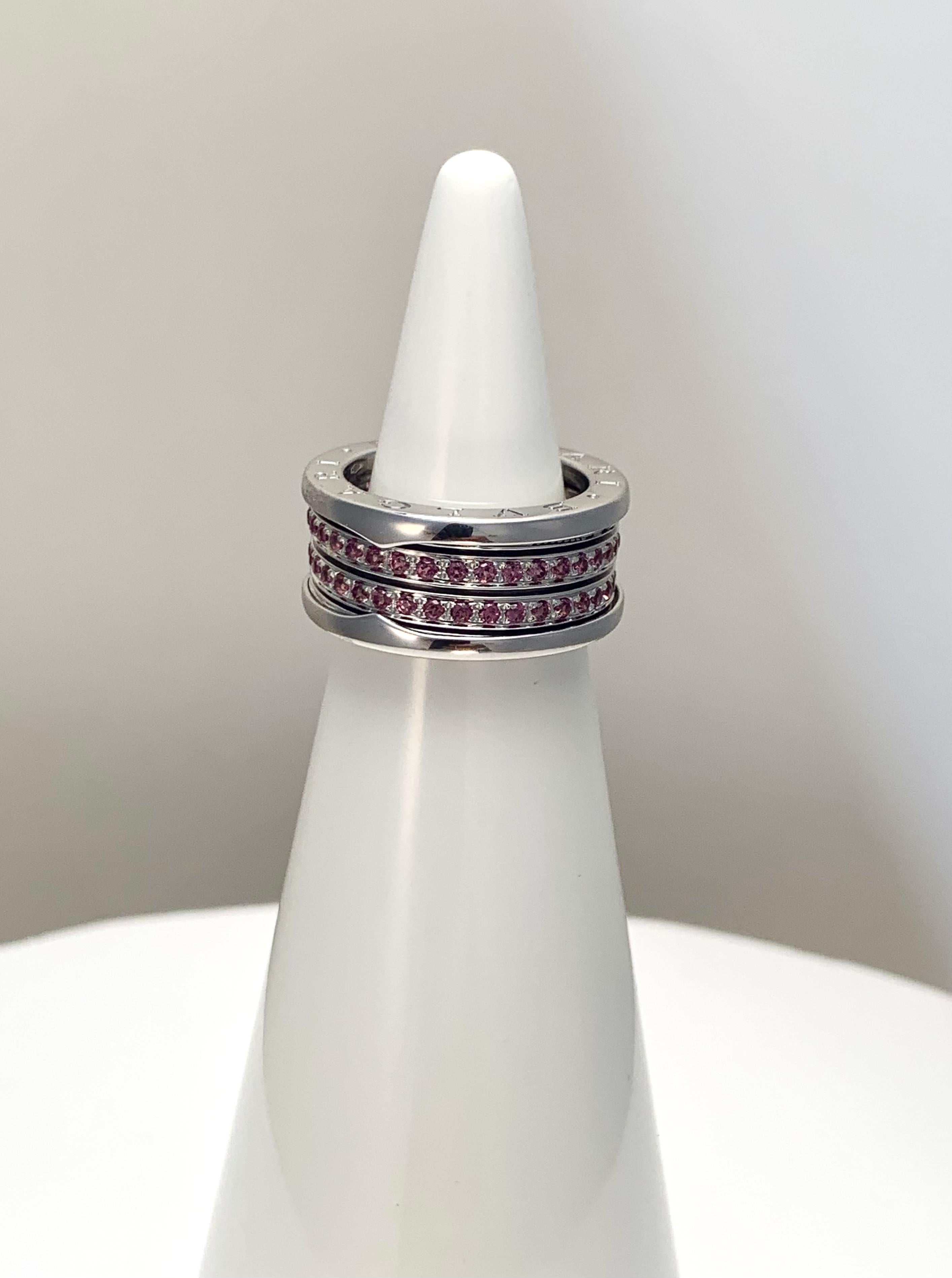 Bulgari B.Zero1 Rhodolith Ring aus Weißgold im Angebot 4