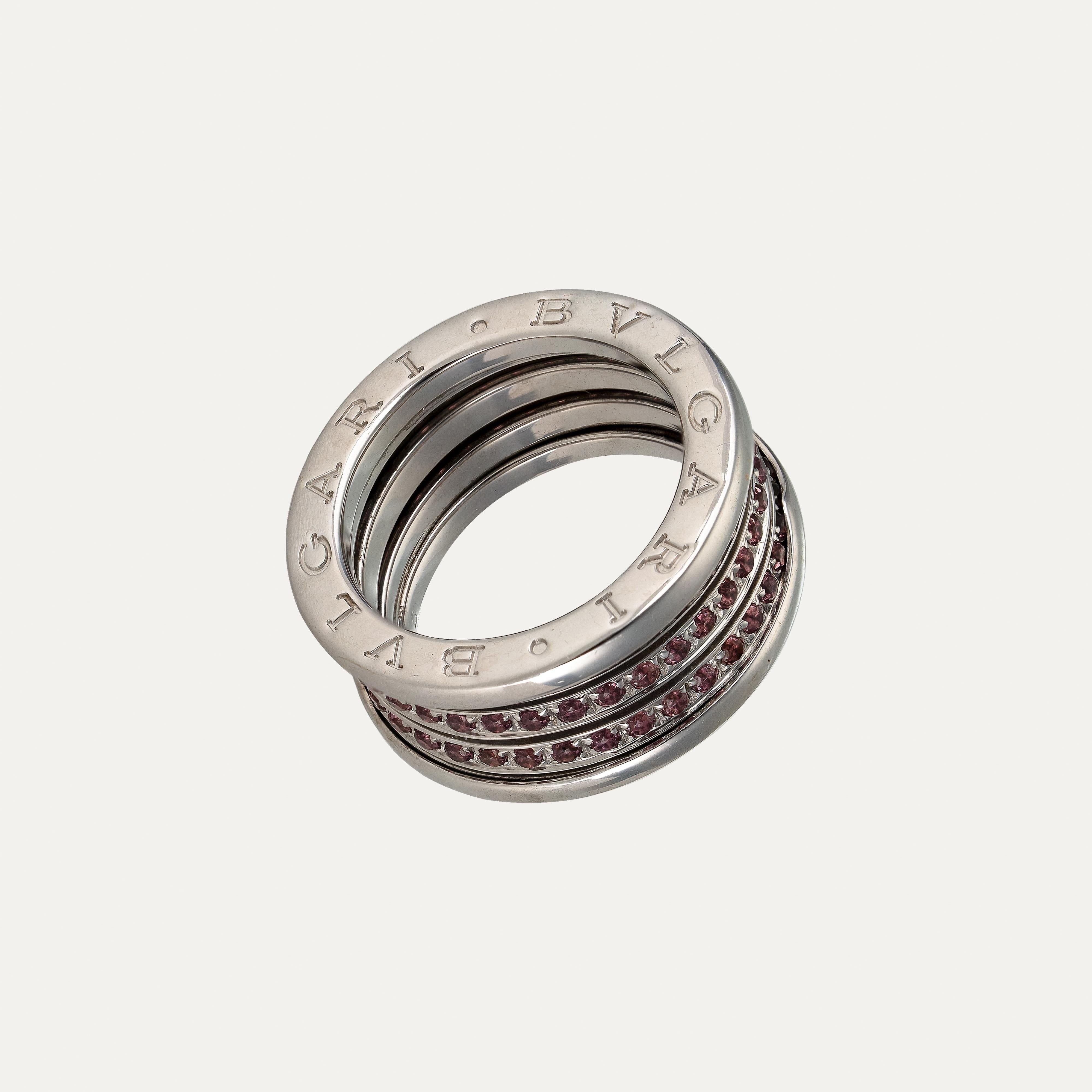 Bulgari B.Zero1 Rhodolite White Gold Ring For Sale 1