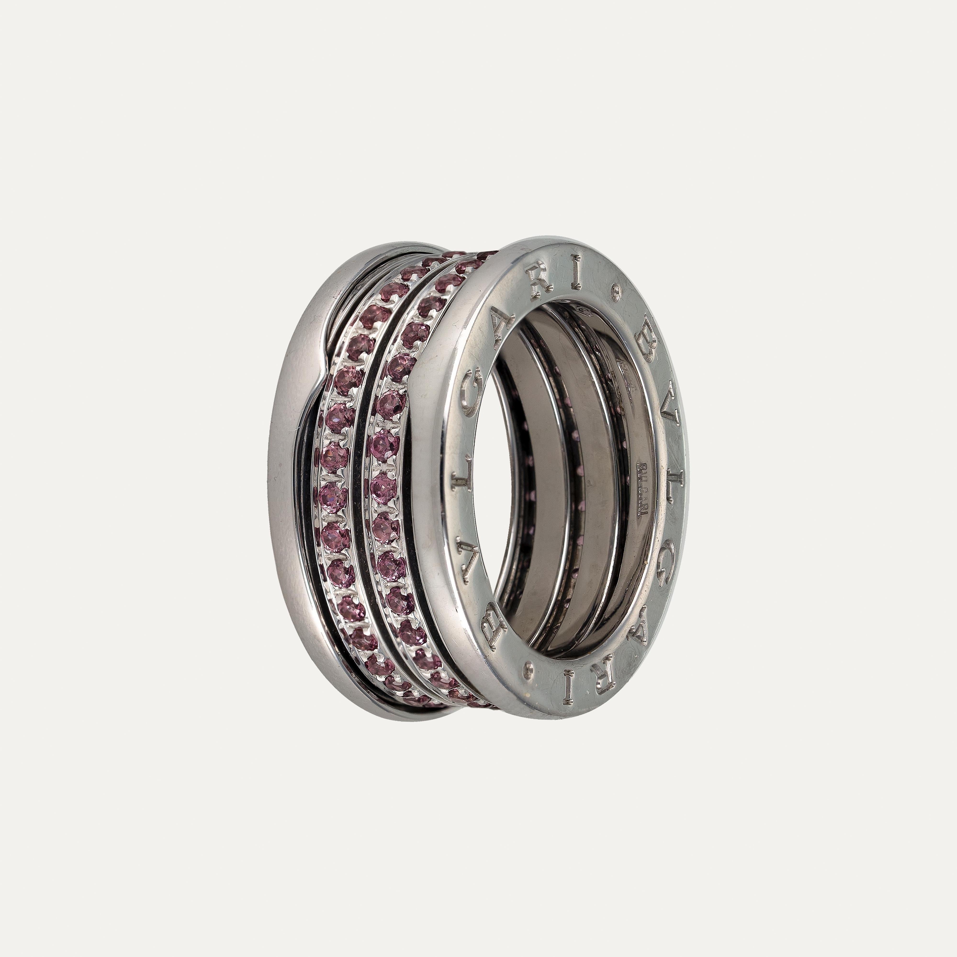 Bulgari B.Zero1 Rhodolite White Gold Ring For Sale 2