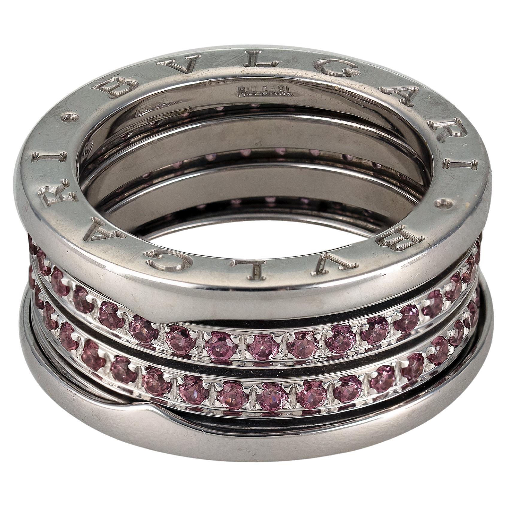 Bulgari B.Zero1 Rhodolite White Gold Ring For Sale
