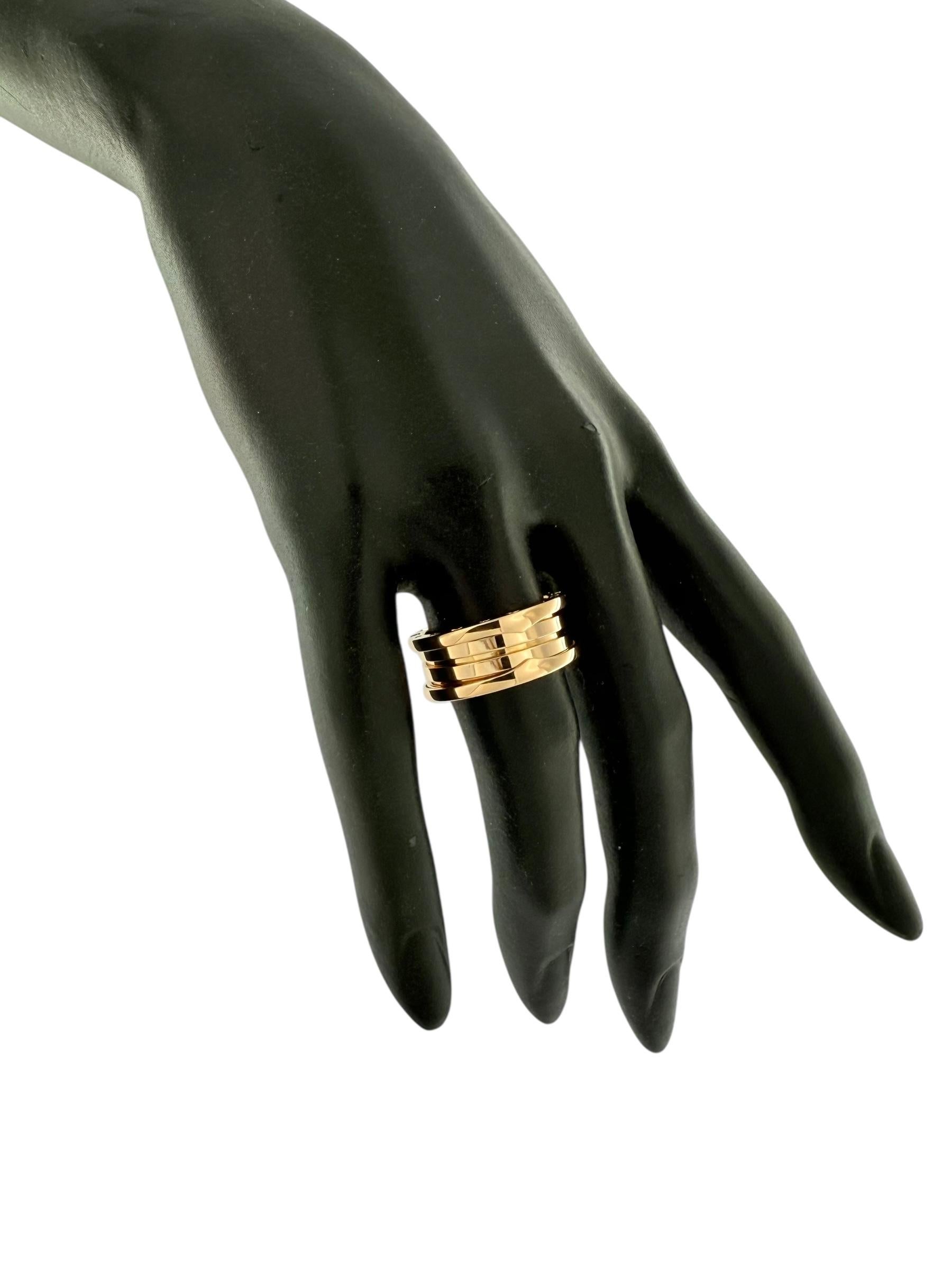 Moderno Anello Bulgari B.Zero1 Oro rosa 18 carati 2 Righe in vendita