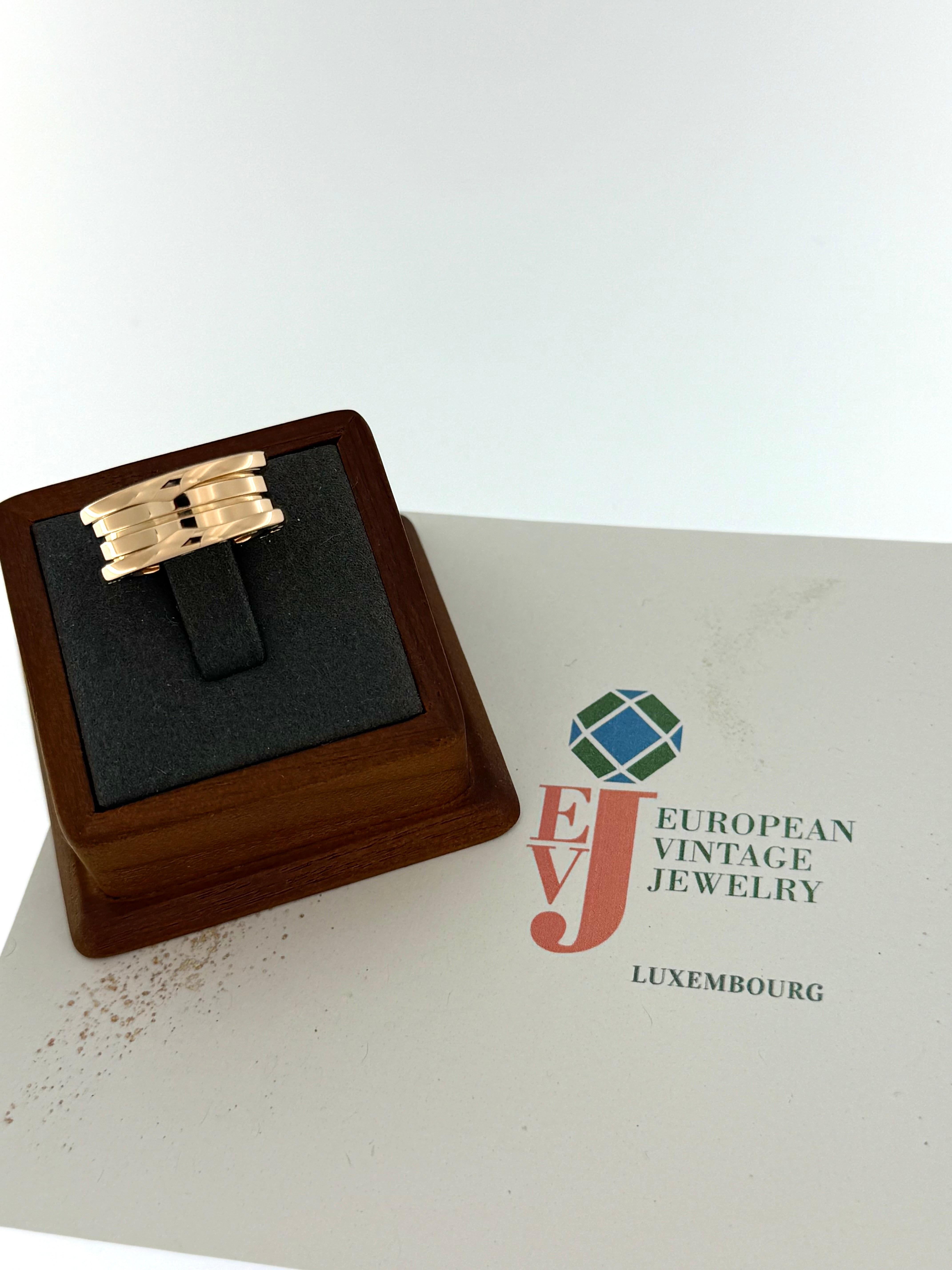 Anello Bulgari B.Zero1 Oro rosa 18 carati 2 Righe in vendita 2