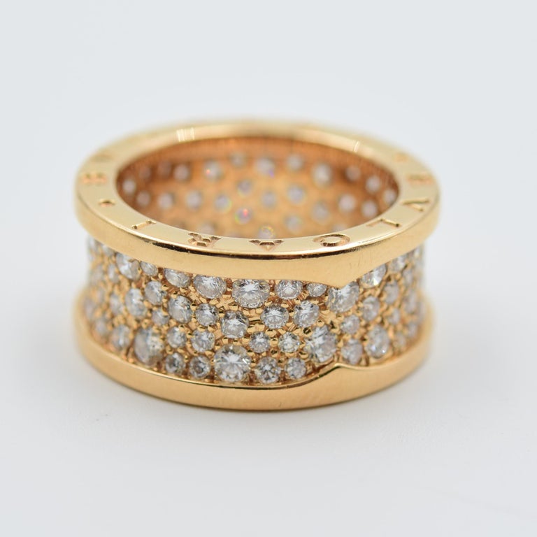 Bulgari B.zero1 Ring 345585 in 18 Karat Gold with Pave Diamond on the ...