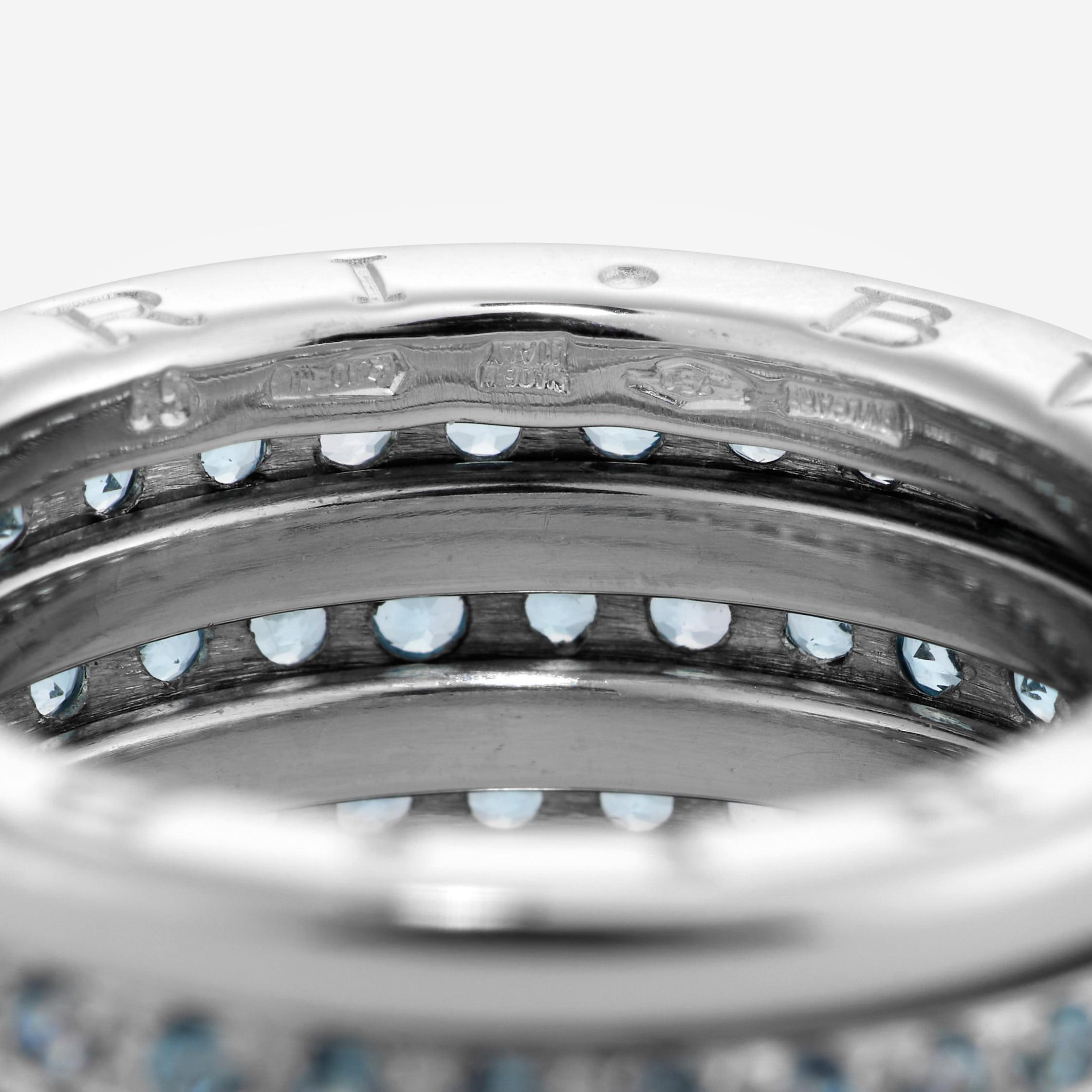 Anello BULGARI B.Zero1 in oro bianco e topazio blu In condizioni ottime in vendita a PARIS, FR