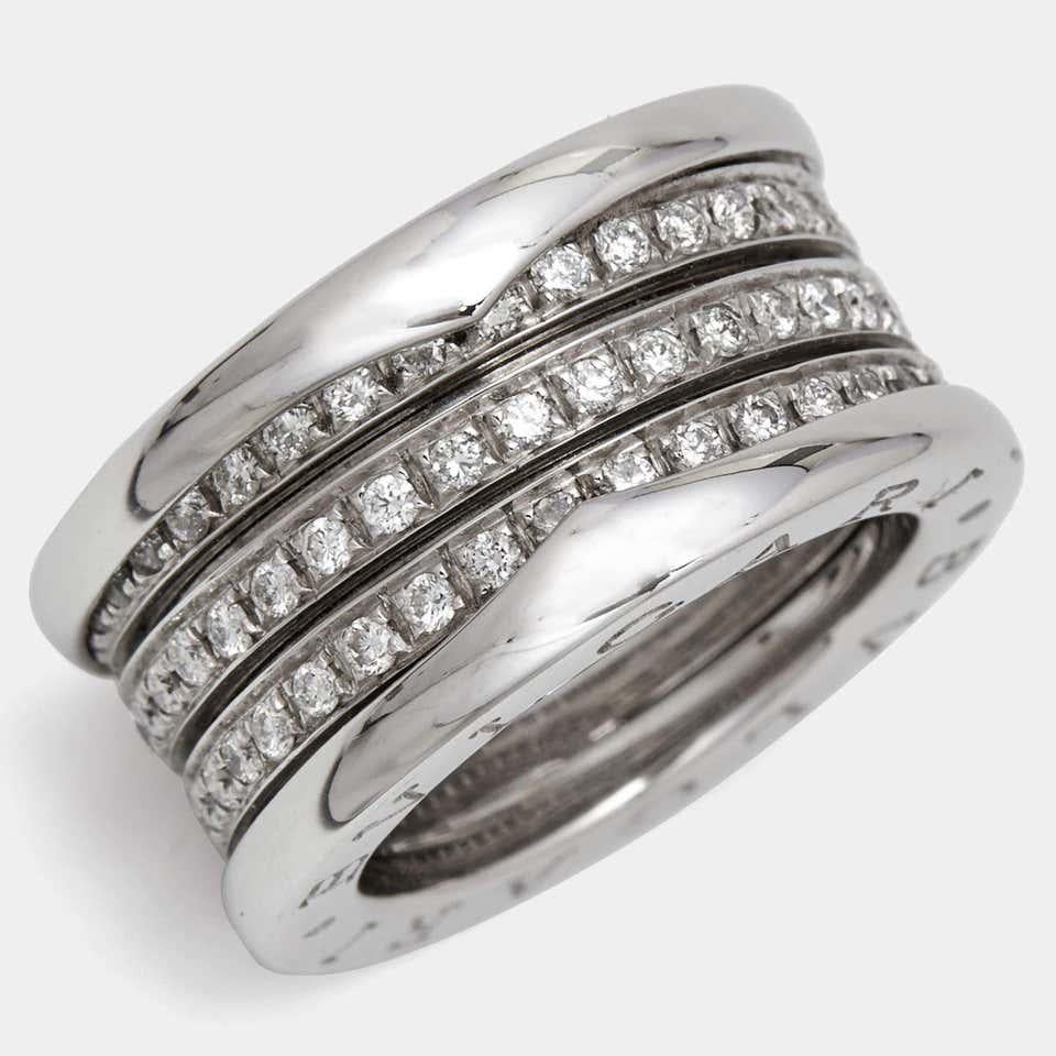Brilliant Cut BULGARI - B.Zero1 ring in white gold and diamonds For Sale