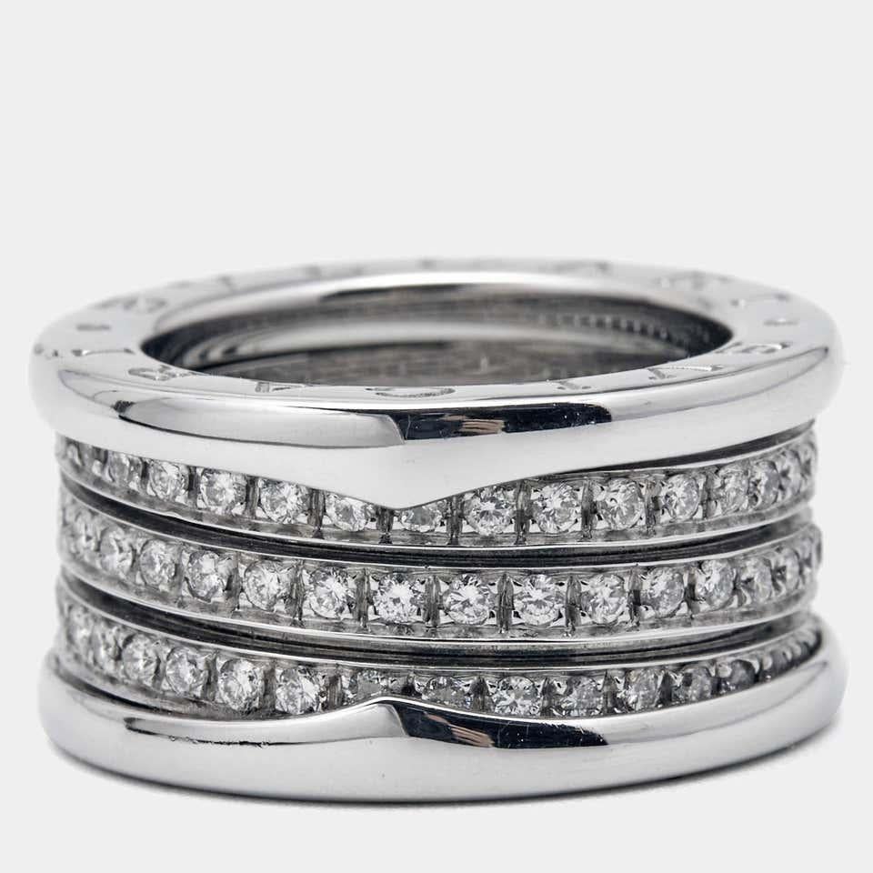 BULGARI - B.Zero1 ring in white gold and diamonds In Excellent Condition For Sale In PARIS, FR