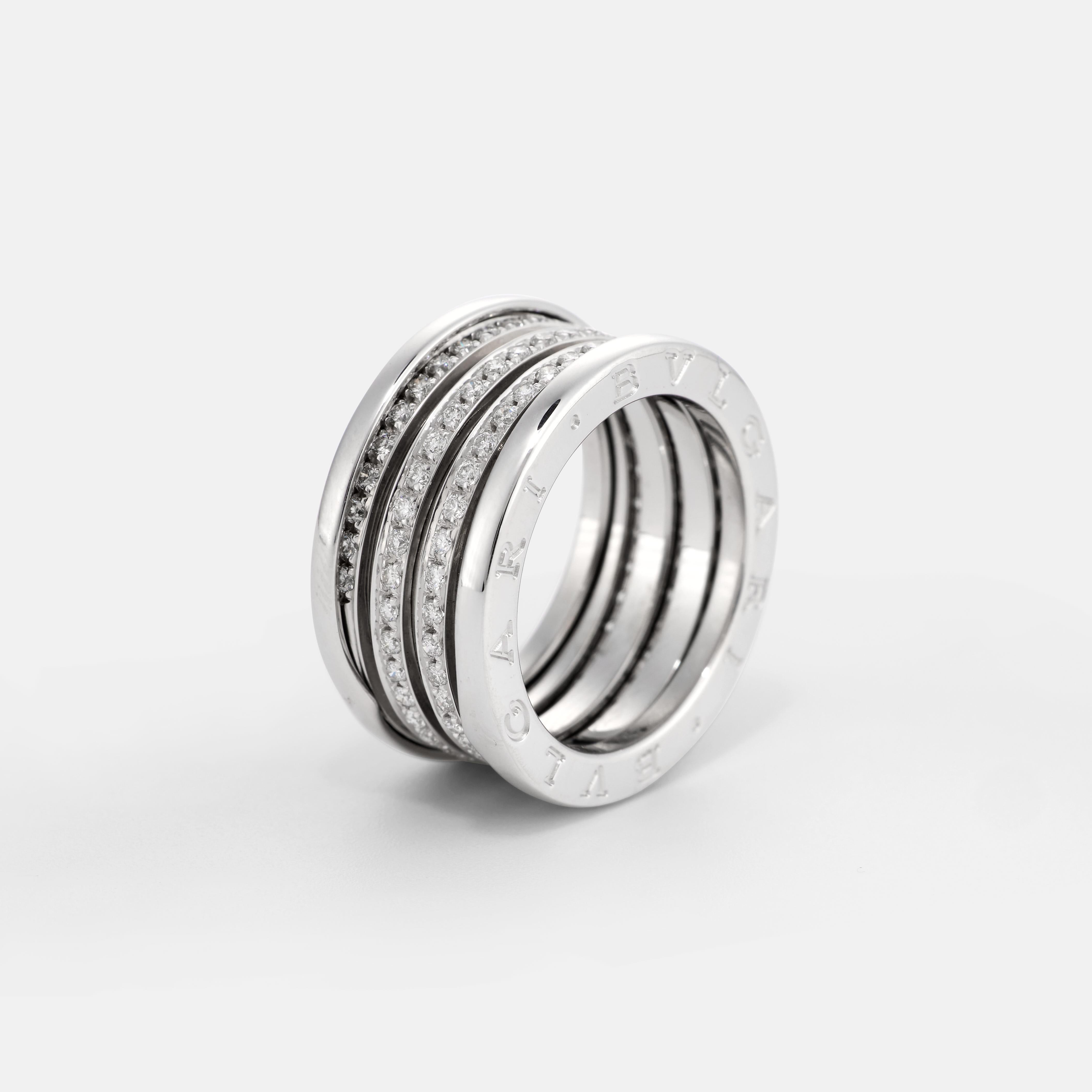 Donna Anello BULGARI B.Zero1 in oro bianco e diamanti in vendita