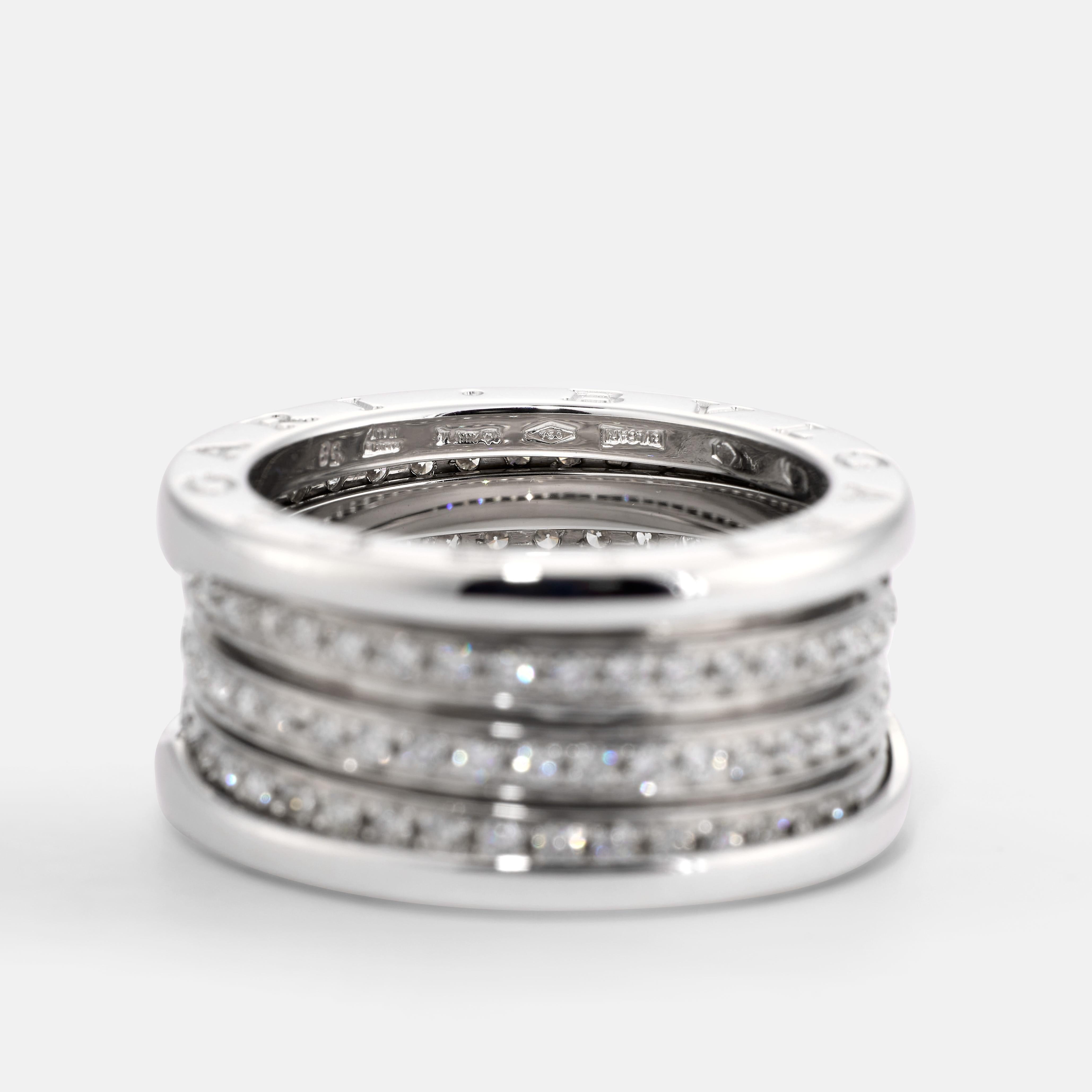 Anello BULGARI B.Zero1 in oro bianco e diamanti in vendita 1