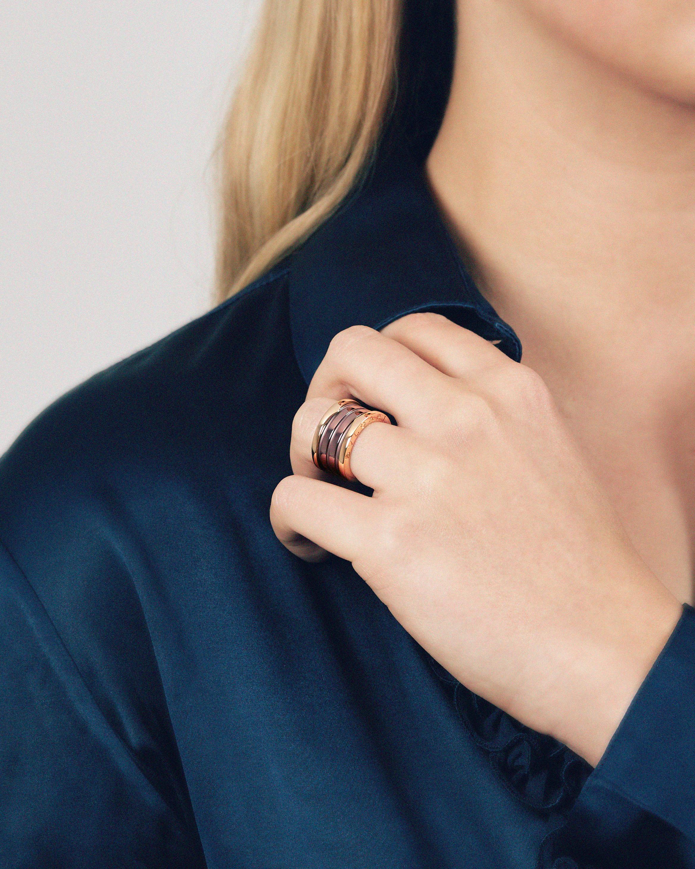 Contemporaneo Anello Bulgari BZero1 in oro rosa e bronzo in vendita