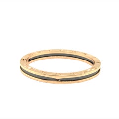 Bulgari 'B.Zero1' Rose Gold and Ceramic Bangle Bracelet