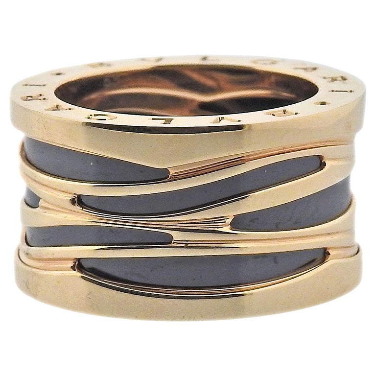 Black Ceramic Bvlgari B Zero1 Ring Price Bulgari Rose Gold Black