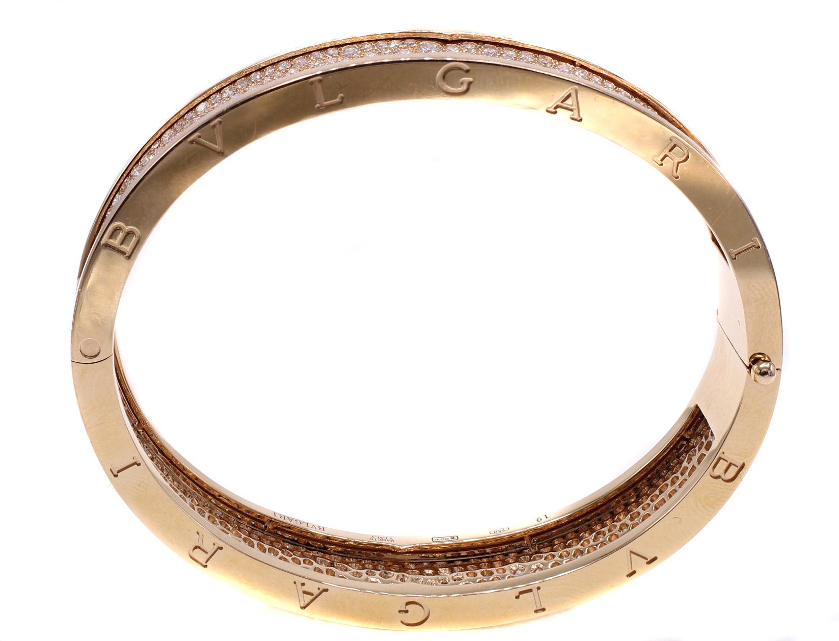Bulgari BZERO1 Bracelet jonc en or rose et diamants  en vente 2