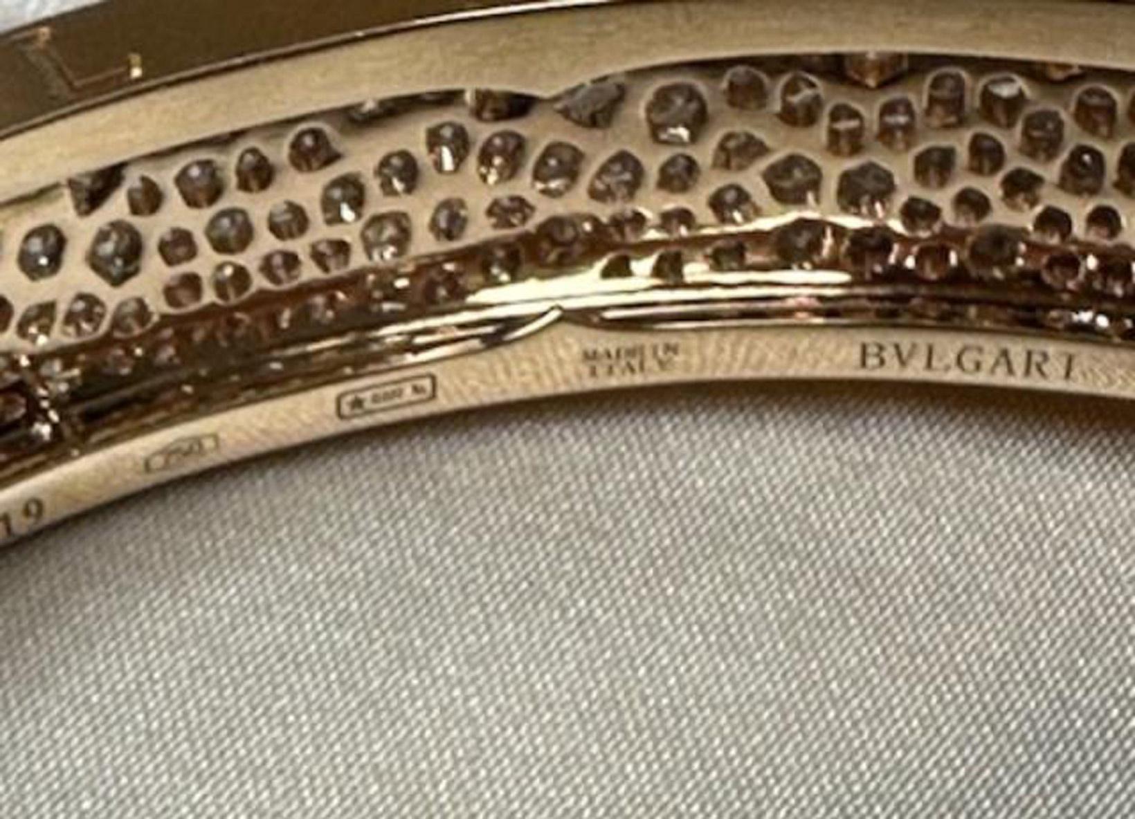 Bulgari BZERO1 Rose Gold Diamond Bangle Bracelet For Sale 3