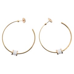 Bulgari B.Zero1 Rose Gold White Ceramic Hoop Earrings