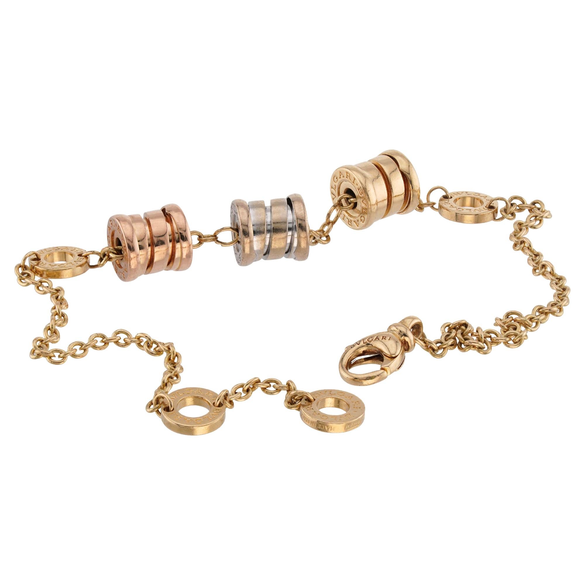 BULGARI B.Zero1 Tree Tri-Gold Charm Bracelet Damen im Angebot