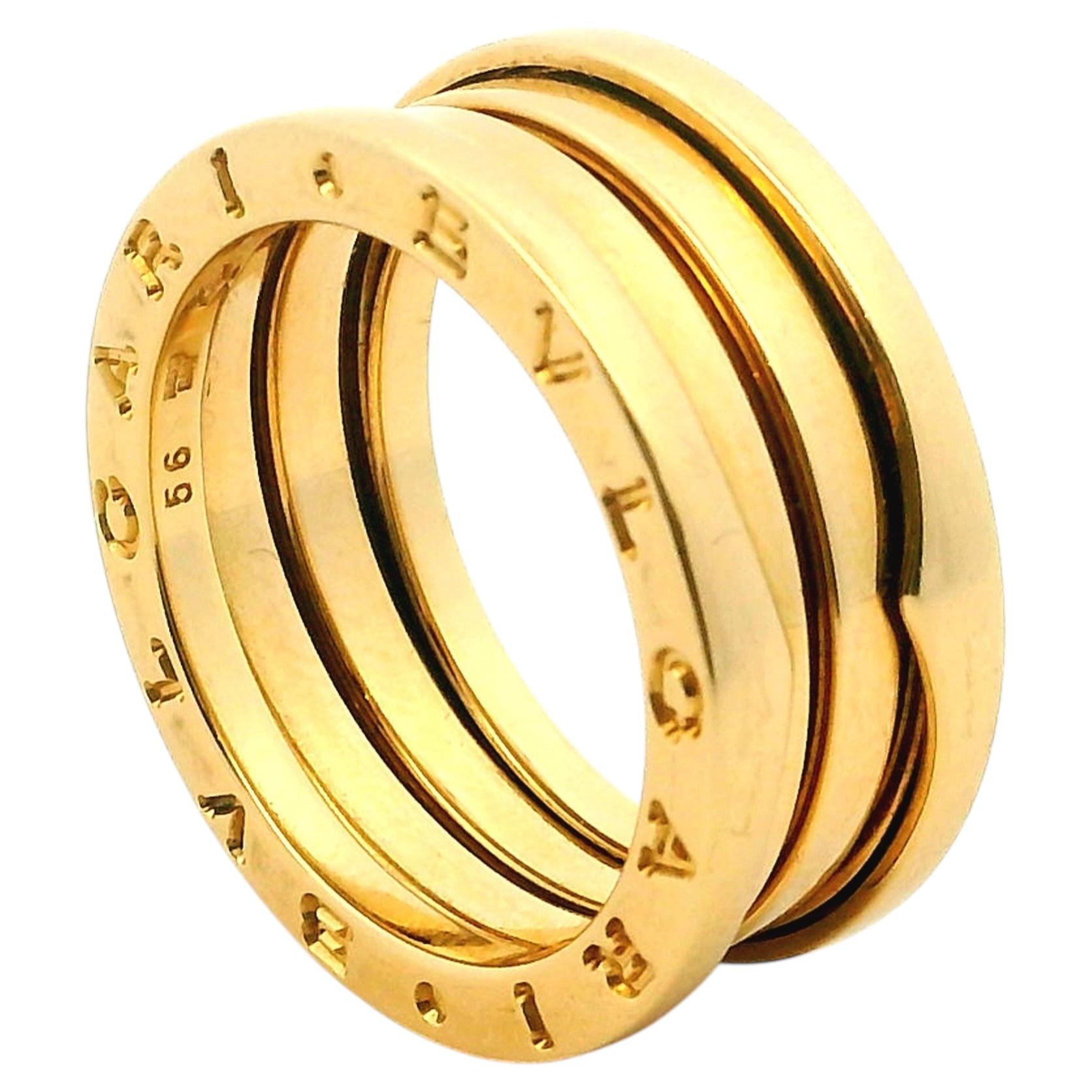 Bulgari B.zero1 Tubogas Three-Band Ring in 18K Yellow Gold For Sale