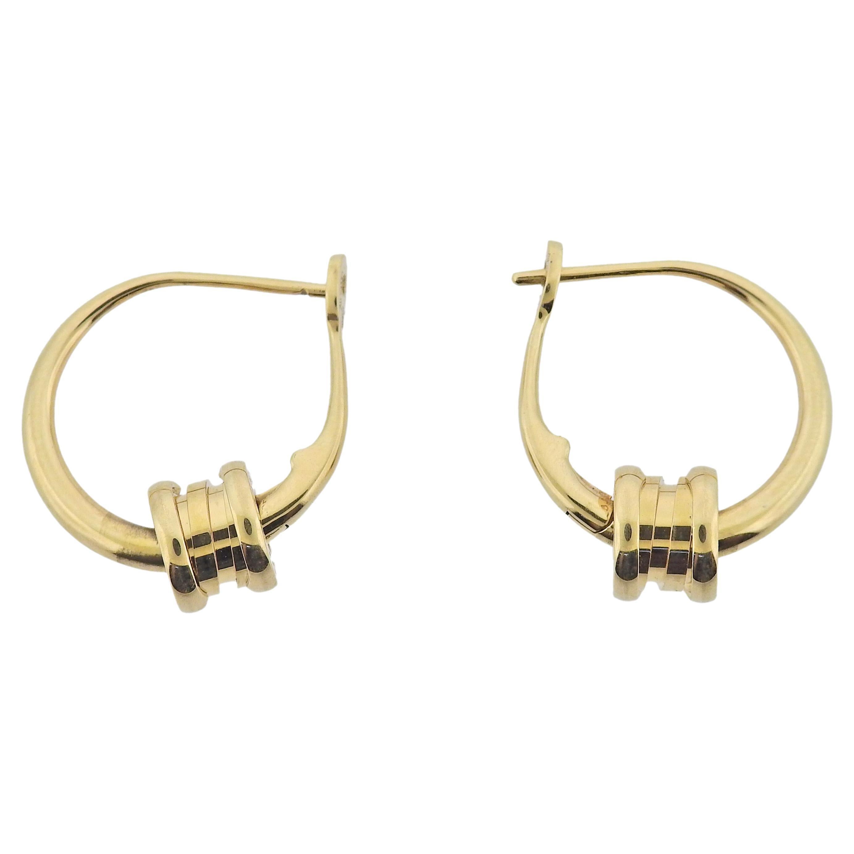 Bulgari B.Zero1 Yellow Gold Hoop Earrings 128719 For Sale