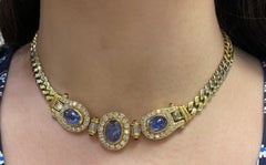 Bulgari Cabochon Sapphire and Diamond Necklace