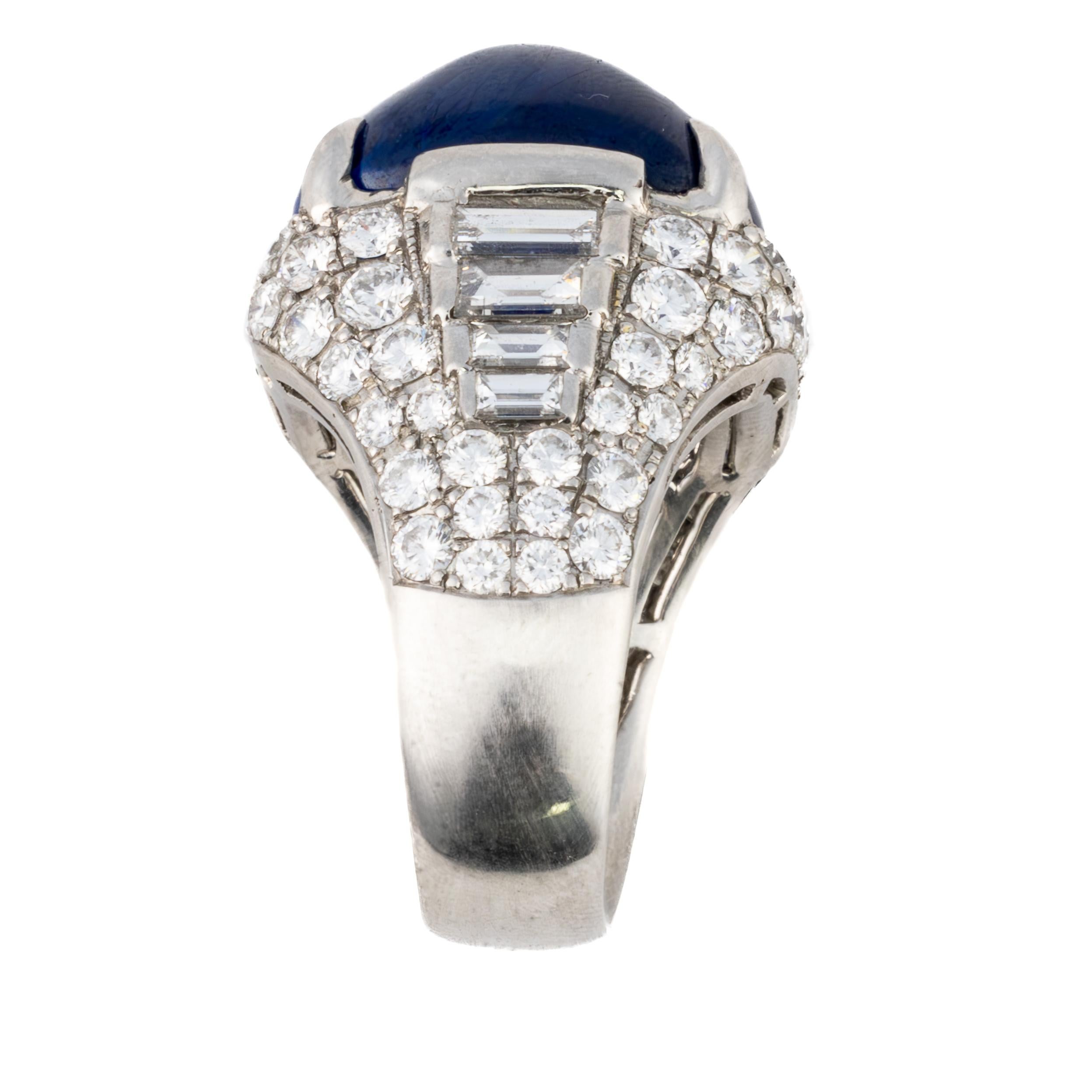 Bulgari Cabochon Saphir und Diamant Ring (Retro)