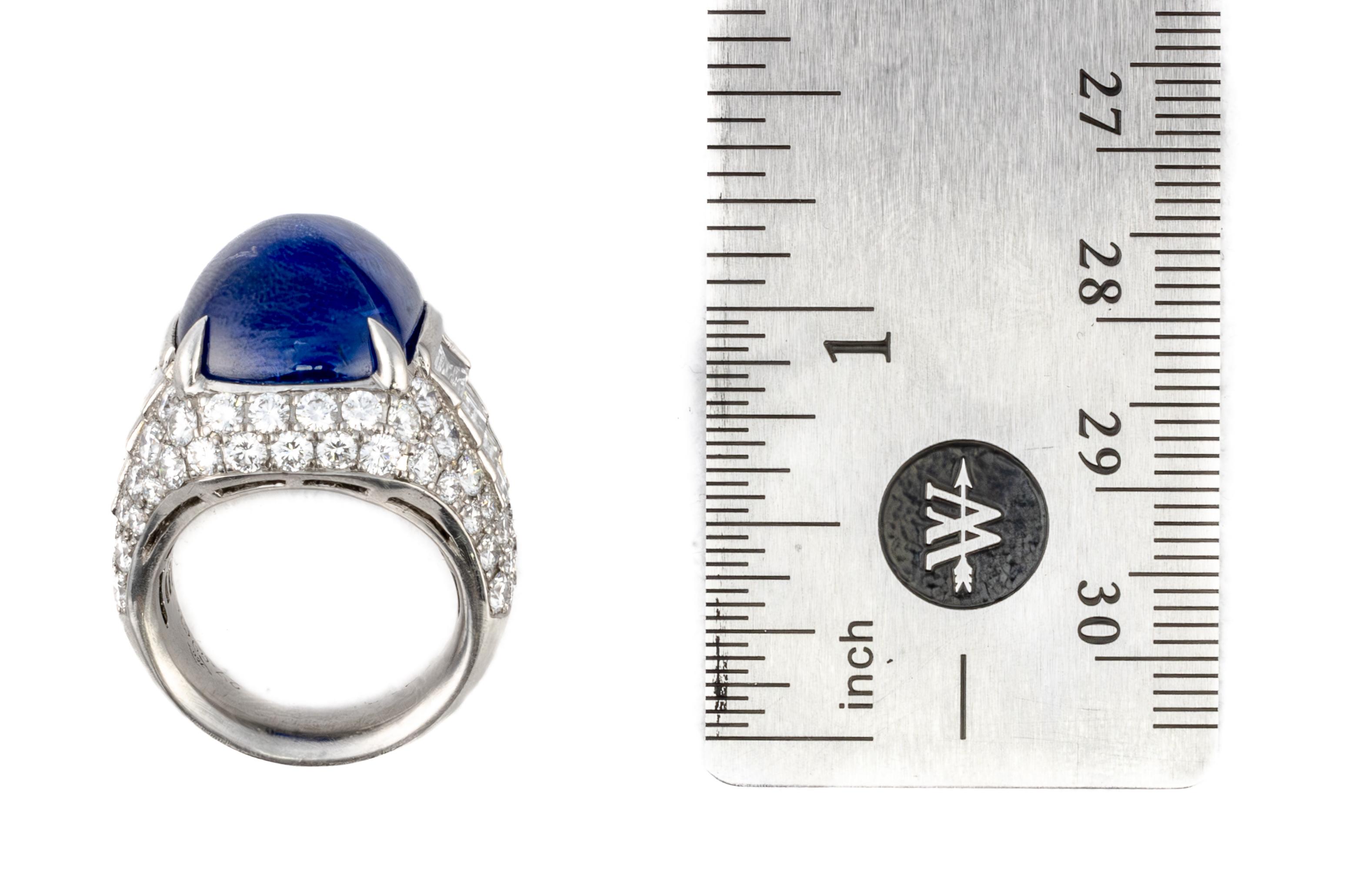 Bulgari Cabochon Saphir und Diamant Ring für Damen oder Herren