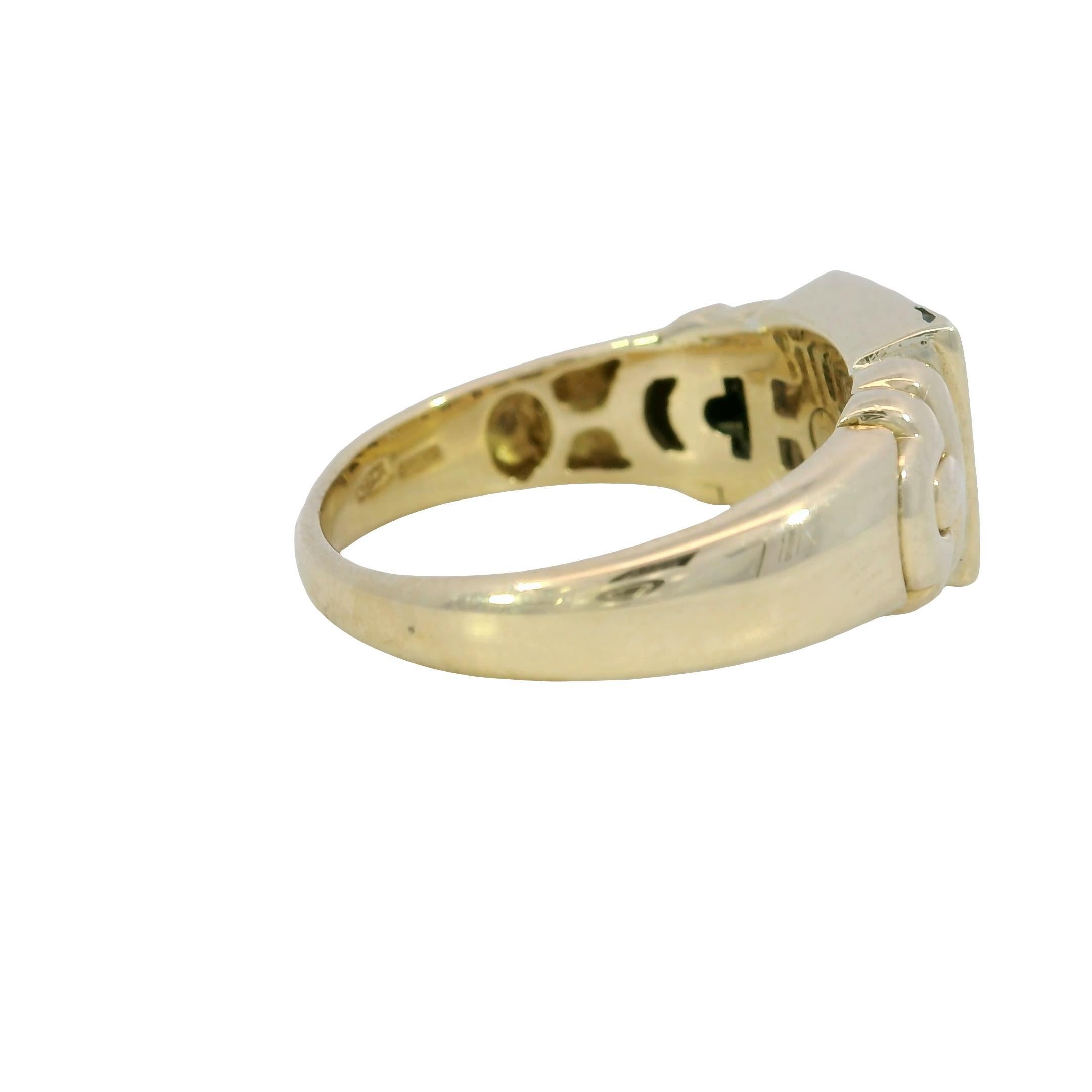 Bulgari Carre 18K Ring Aquamarine Tourmaline Diamond Vintage 18K Yellow Gold For Sale 1
