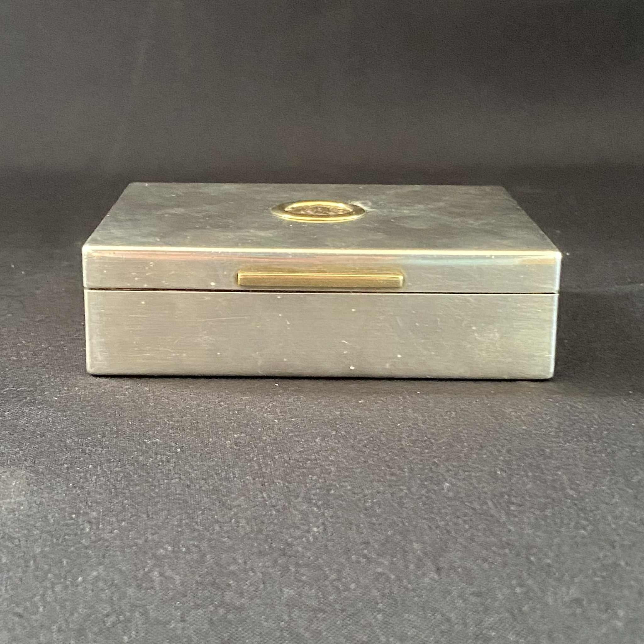 Coffret Bulgari en argent sterling et encadrements en or 18 carats avec pièce de monnaie romaine, Italie, années 1970 en vente 7