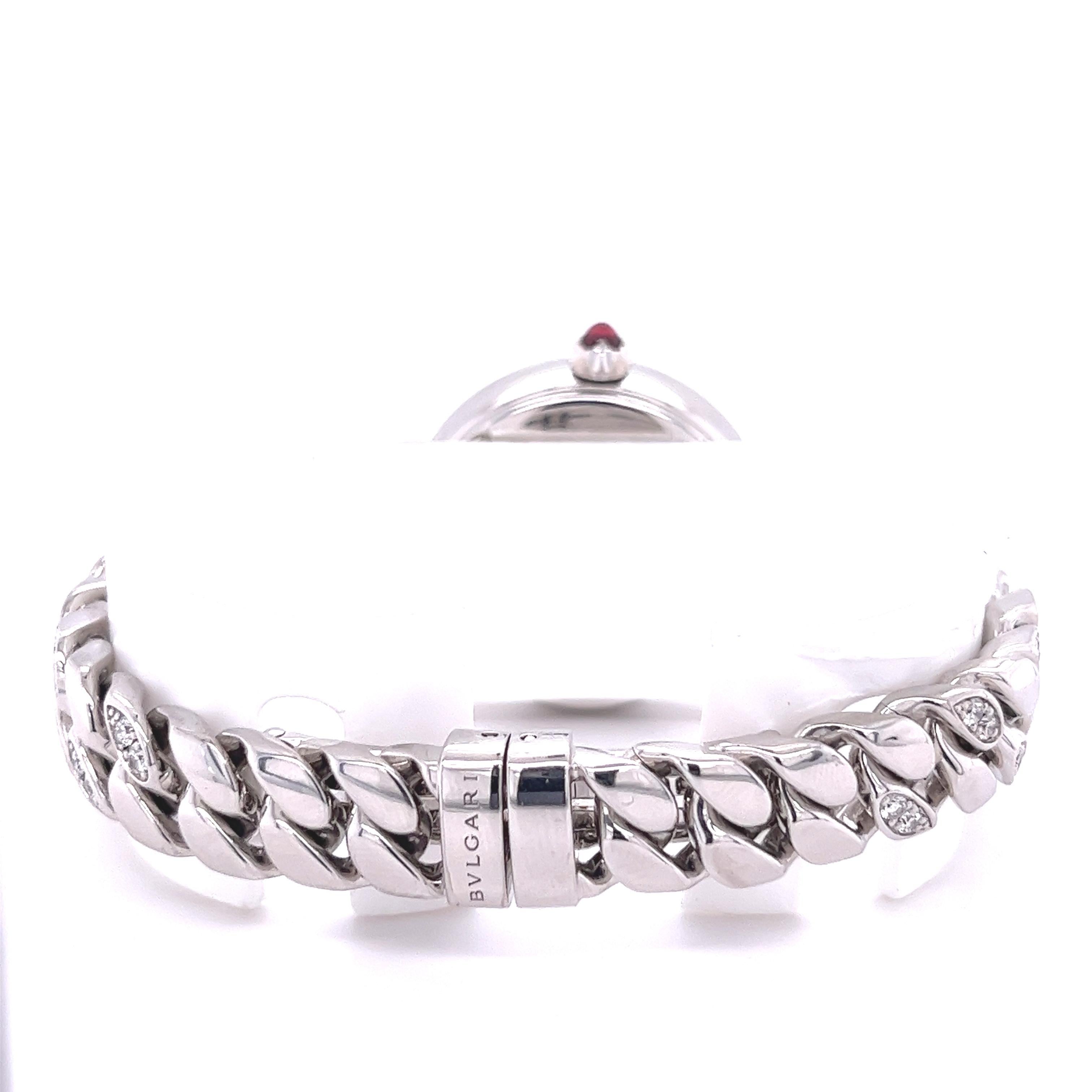 Bulgari Montre-bracelet Bvlgari « Catene » en or blanc 18 carats et bracelet en diamants en vente 2