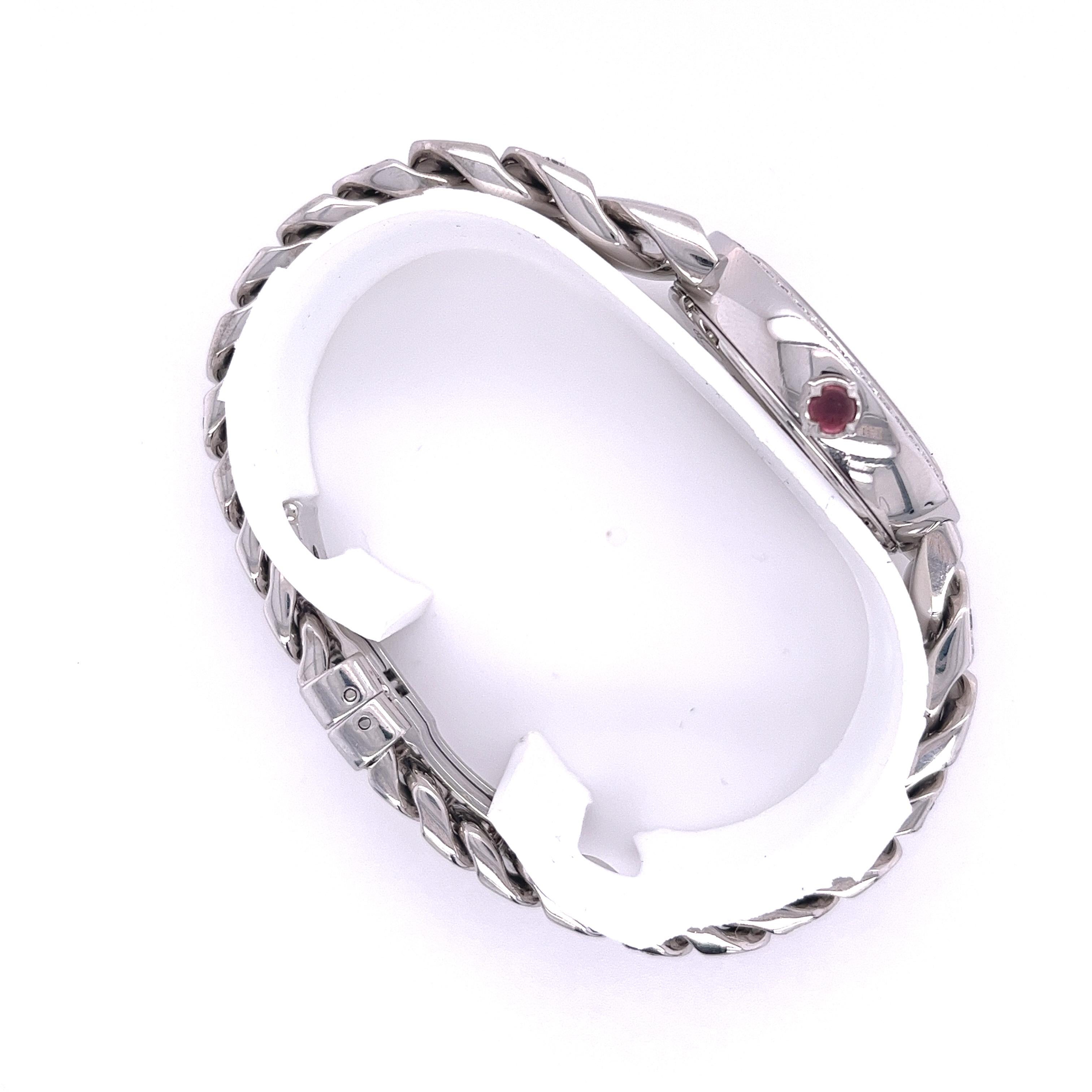 Bulgari Montre-bracelet Bvlgari « Catene » en or blanc 18 carats et bracelet en diamants en vente 3
