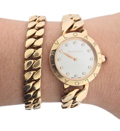 Bulgari Catene Gold Mother of Pearl Diamond Quartz Watch BBCP31G