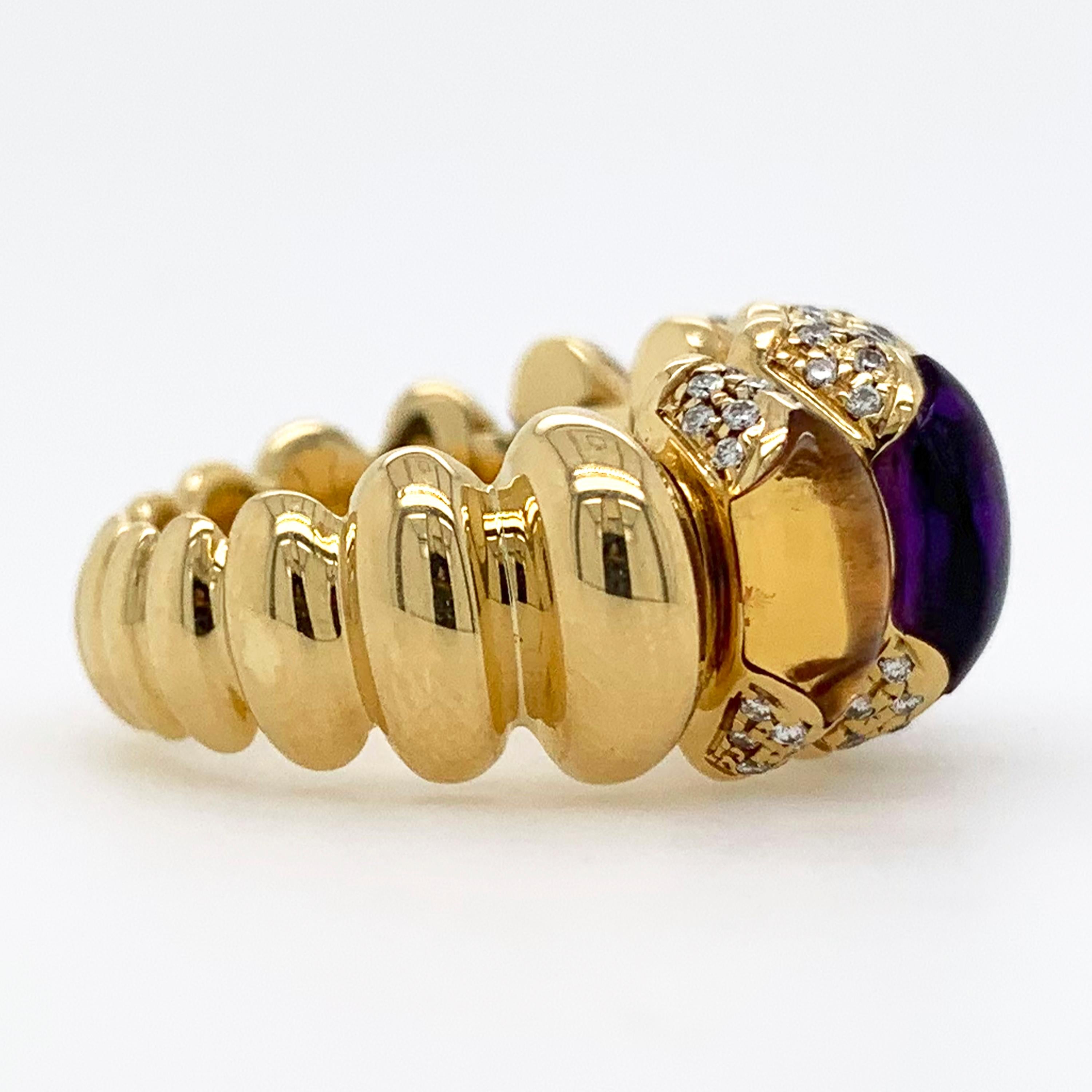 Women's Bulgari Celtaura Diamond and Multi-Gemstone Ring in 18k Yellow Gold