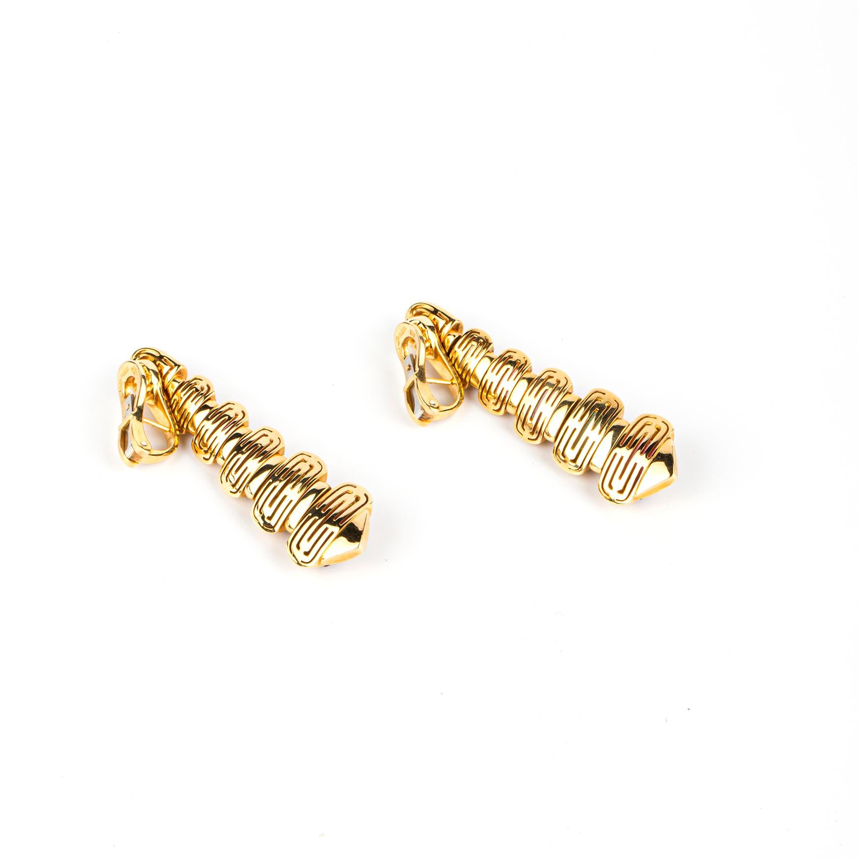 Women's Bulgari ‘Celtaura’ Gold and Multi-Colored Gemstones Drop Earrings For Sale