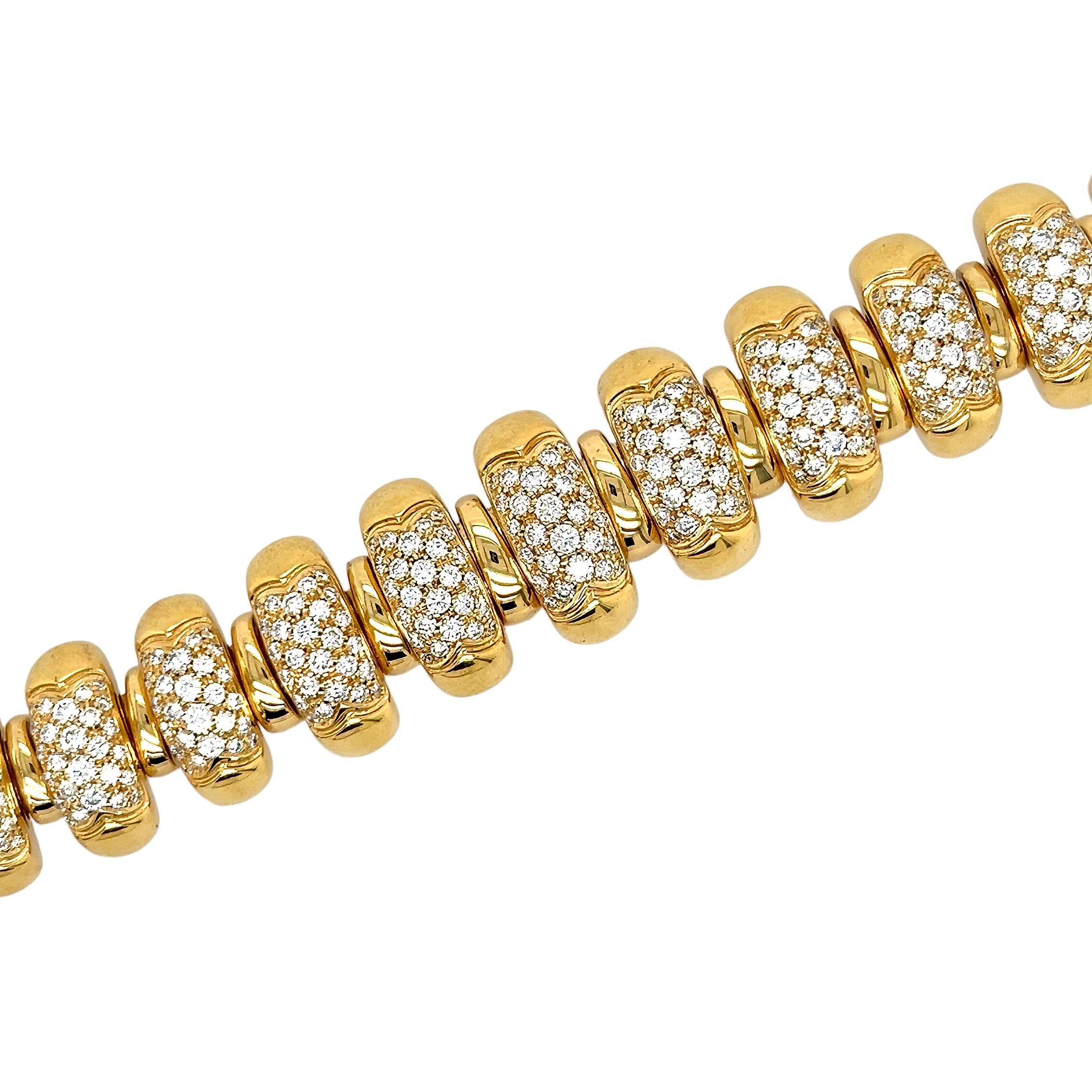 An 18 karat yellow gold and diamond necklace, Bulgari, Italy.  The necklace, from the 