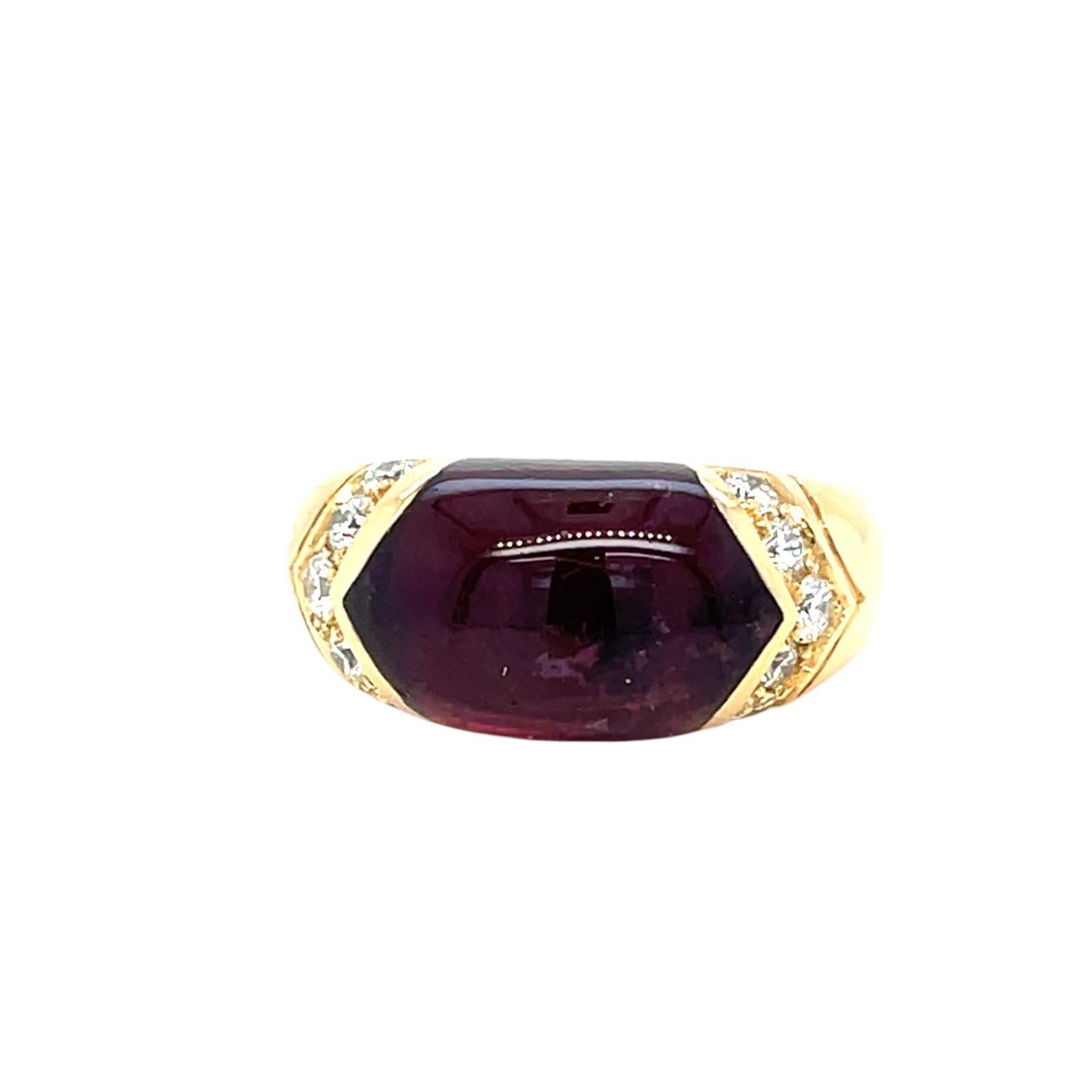 Bulgari Celtaura Tourmaline Diamond Gold Band Ring For Sale 3